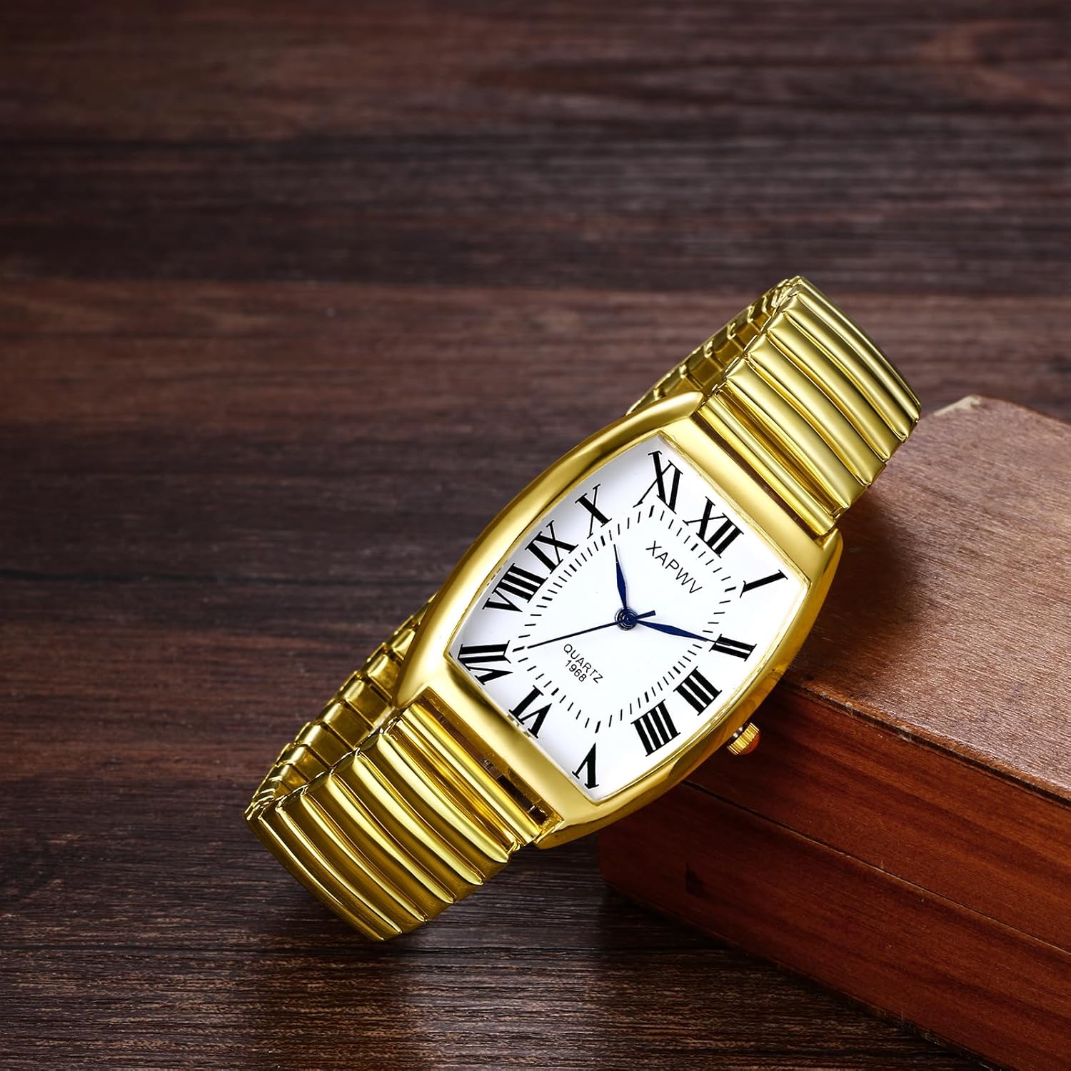 Detalle 2 de Avaner Uhren Damen Rechteckig Stretchband – elastische Armbanduhr mit großen Ziffern