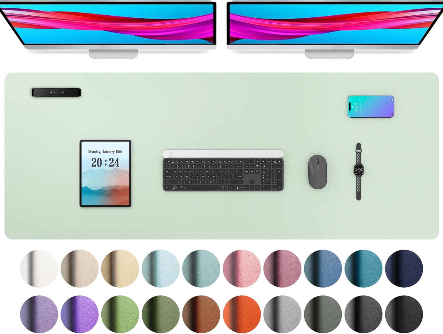 Aothia Large Synthetic Leather Desk Protector 48 x 17 in 🖥️