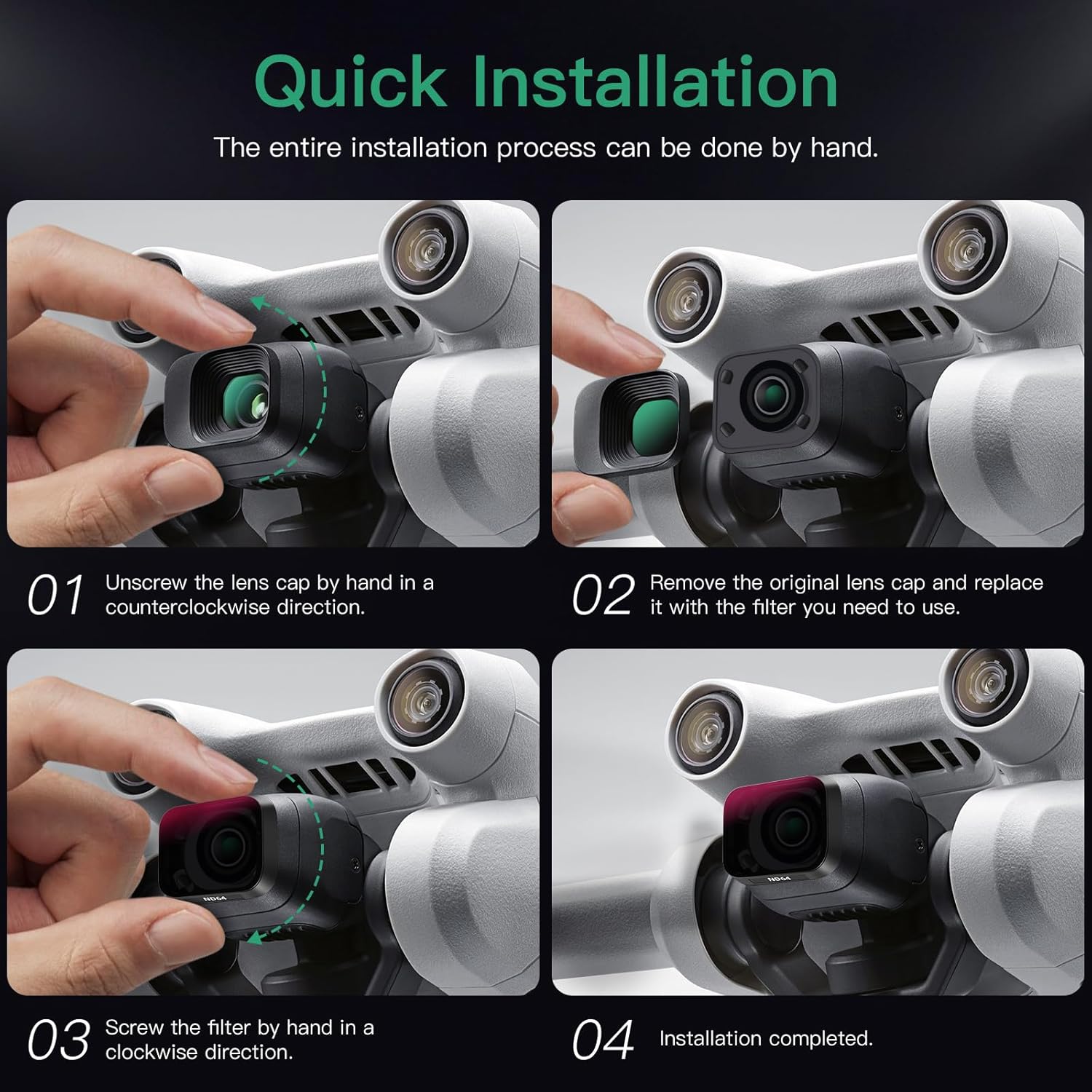 Thumbnail 6 de MINGVEN Mini 3 ND-Filter-Set – Kompatibel mit DJI Mini 3 / Mini 3 Pro, 6 Stück (CPL, Natural Night, ND16, ND32, ND64, ND256)