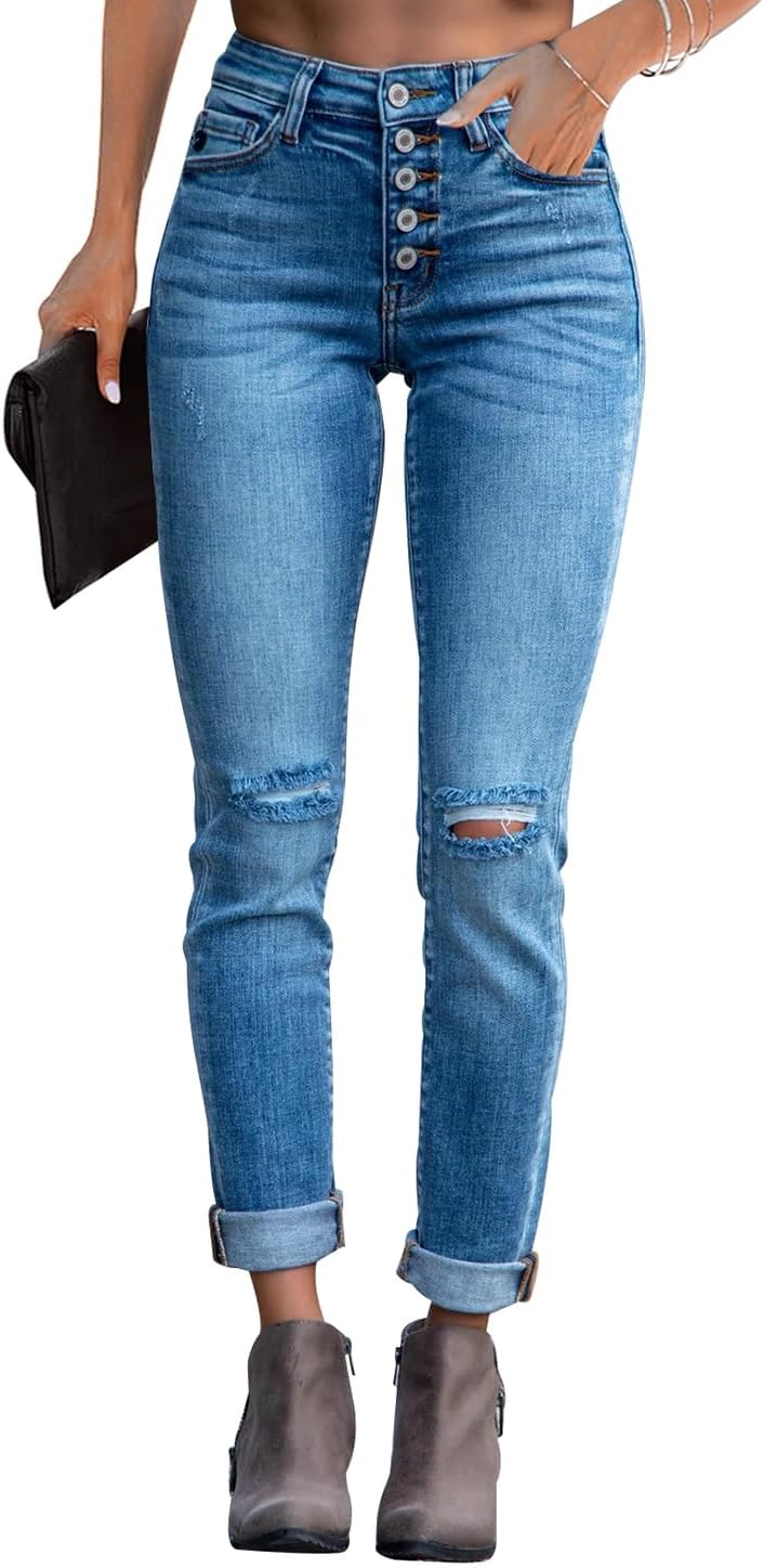 Thumbnail 6 de KUNMI Women's Ripped Skinny Jeans
