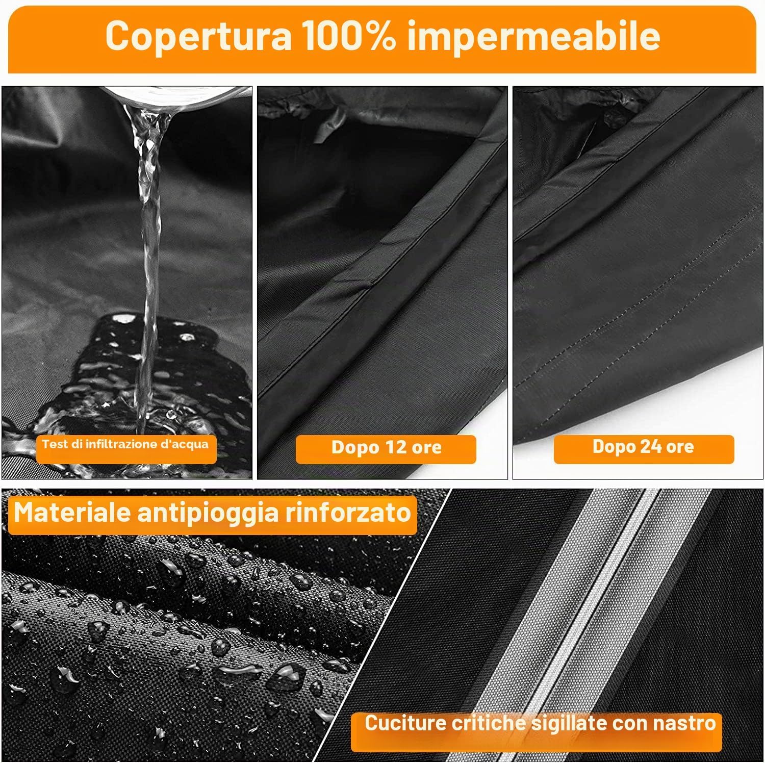 Detalle de Raweao Copertura BBQ per Weber 57cm – Copri Griglia rotonda Oxford 420D 71x68 cm