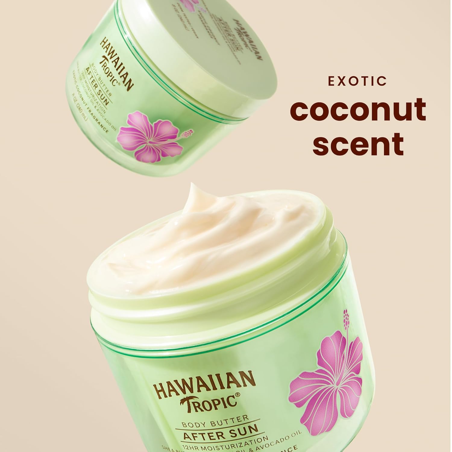 Detalle de Hawaiian Tropic After Sun Body Butter with Coconut Oil (8oz) — intensively hydrating after sun lotion
