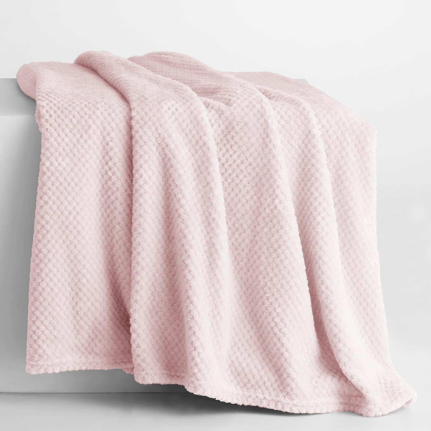 Thumbnail 1 de DecoKing Couette en microfibre Couverture polaire style scandinave Henry, rose poudré 220x240 cm