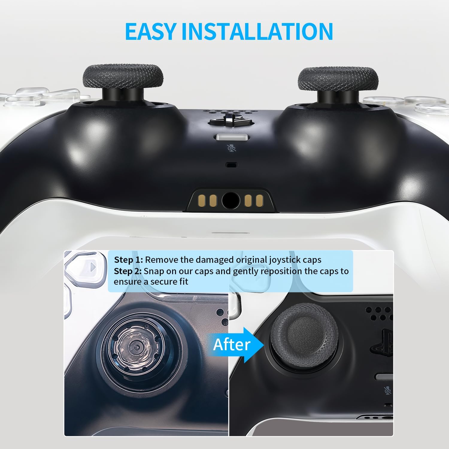 Detalle 2 de 10 Pcs Joystick Replacement Grip Caps for PS4 PS5 Controllers