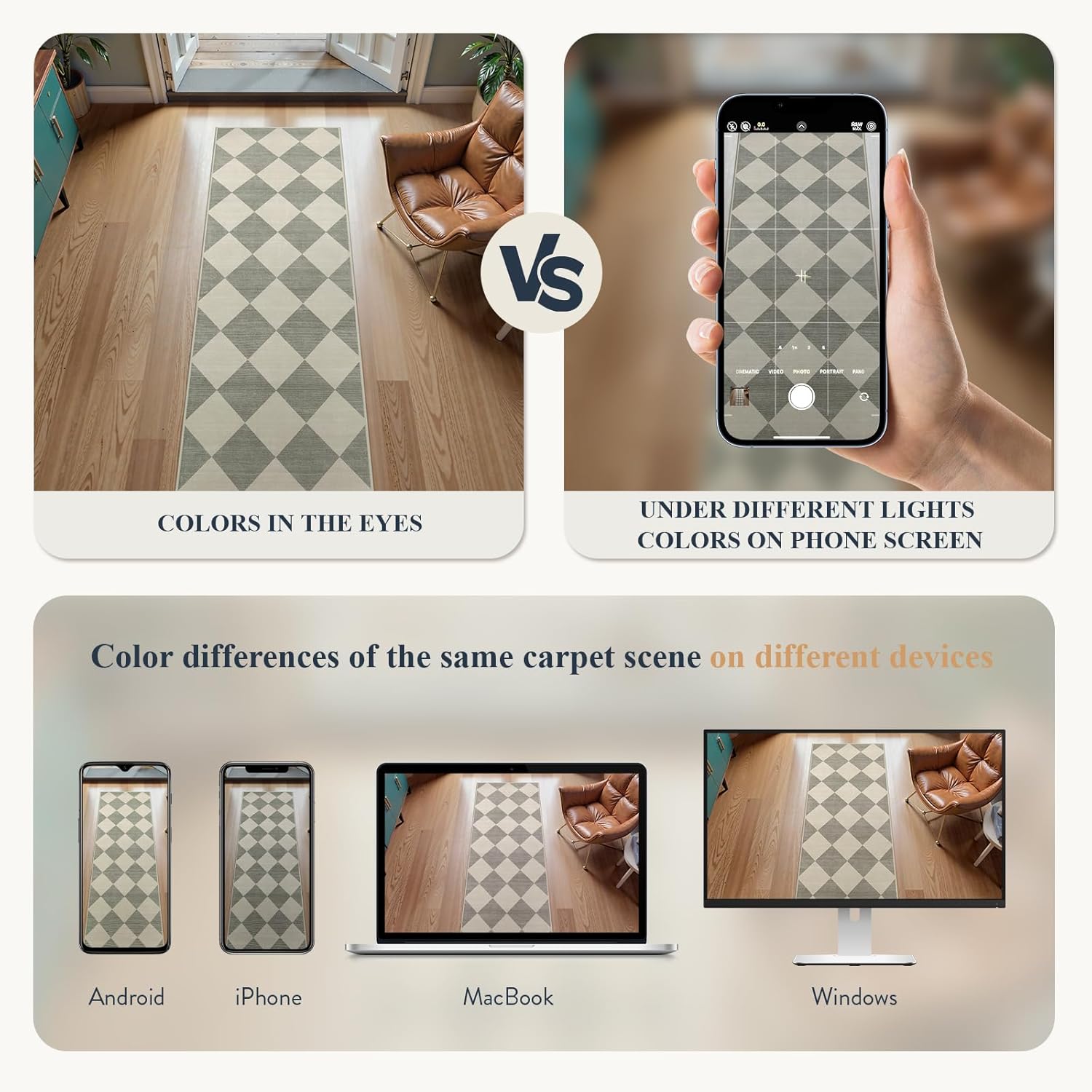 Thumbnail 4 de Beeiva Checkered Washable Entryway Rug 2x3 (Ultra Thin, Non-Slip) in Green