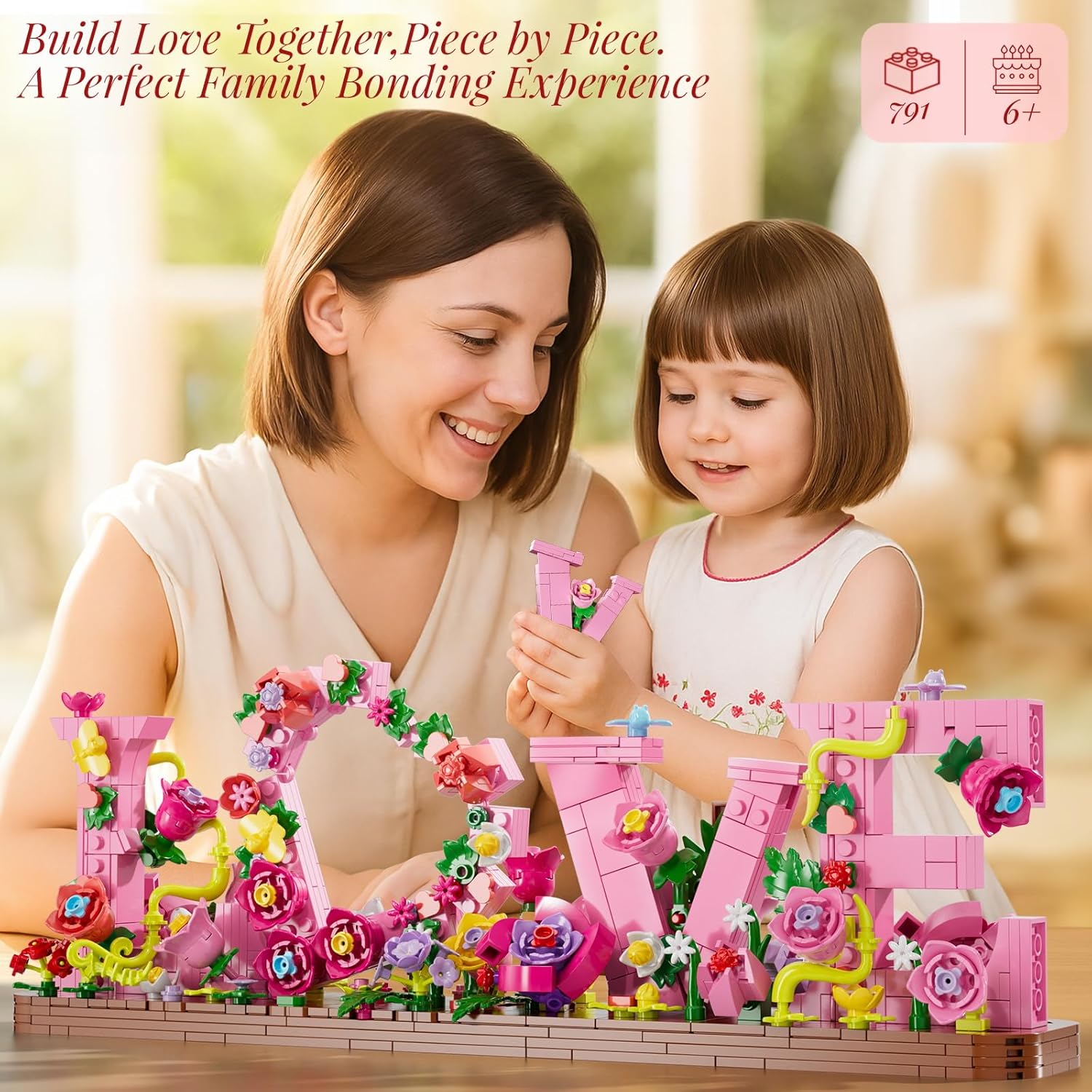 Thumbnail 1 de KOJAYHOL Lot de 791 jouets de construction en forme de cœur « LOVE » – kit DIY déco florale