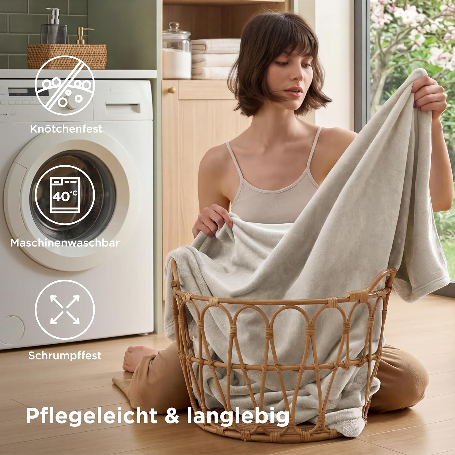 Thumbnail 5 de BEDSURE Kuscheldecke Flauschig 150x200 Beige