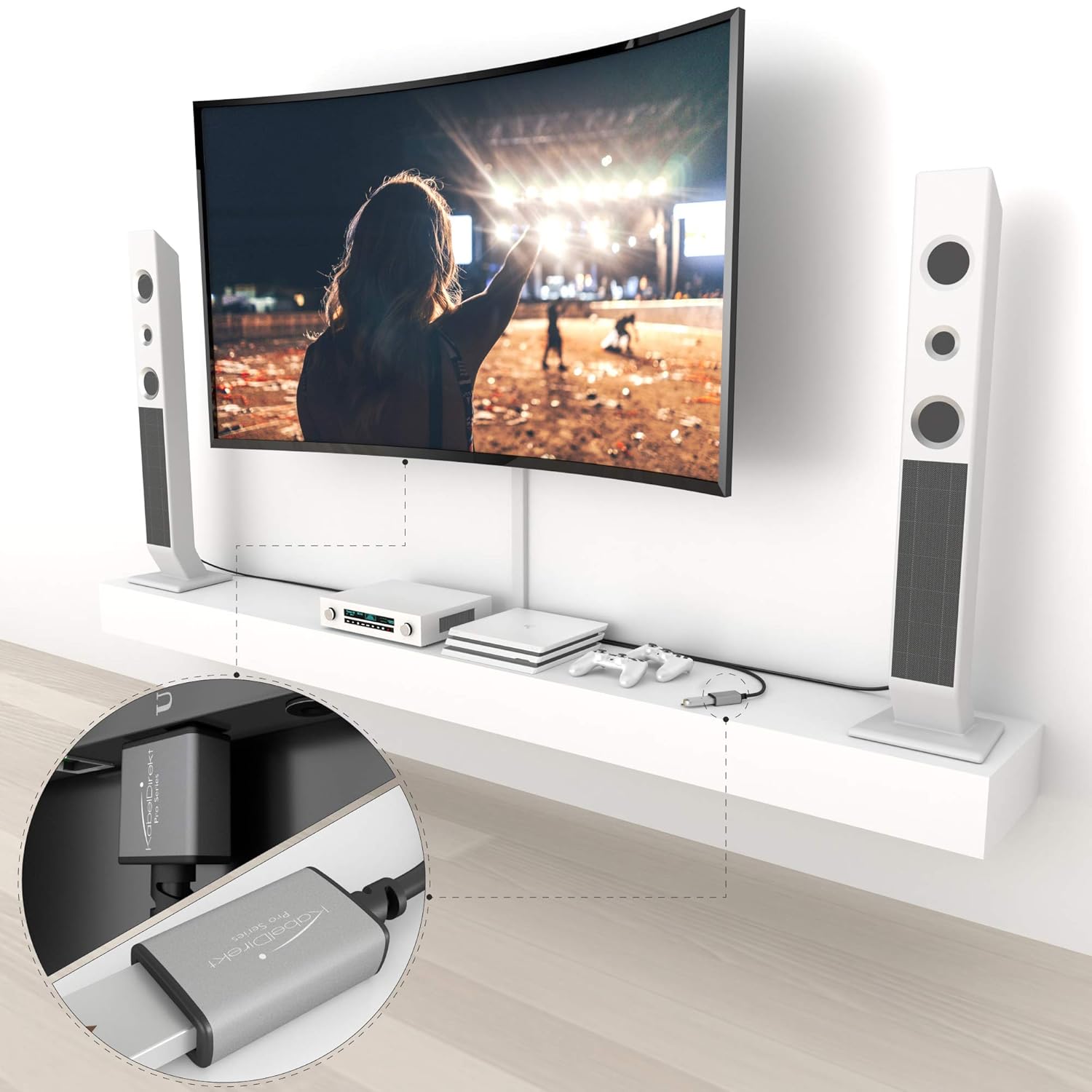 Detalle de KabelDirekt USB A 3.0 Verlängerungskabel – 2 m, USB-A auf USB-A, schwarz/space grey