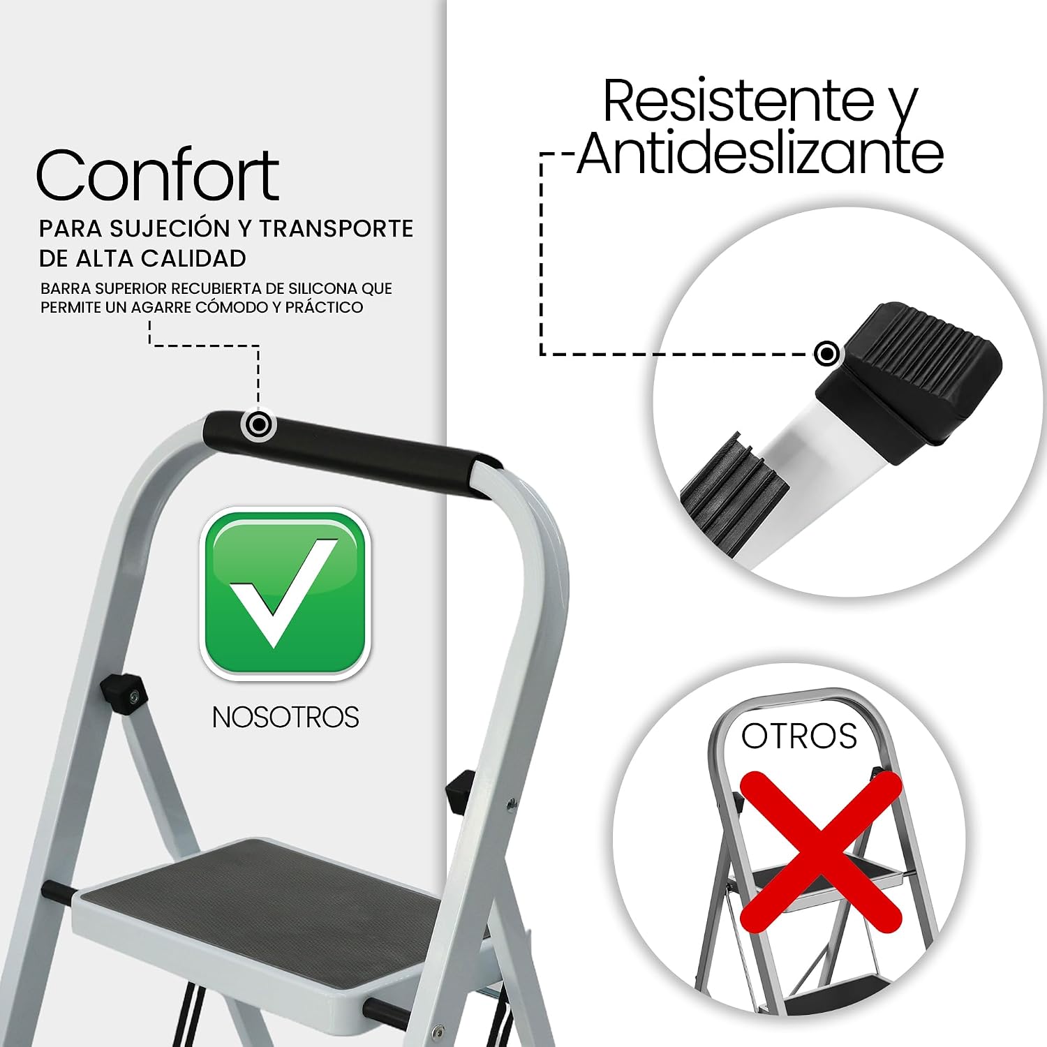 Thumbnail 5 de UZIRO Escalera plegable 3 peldaños