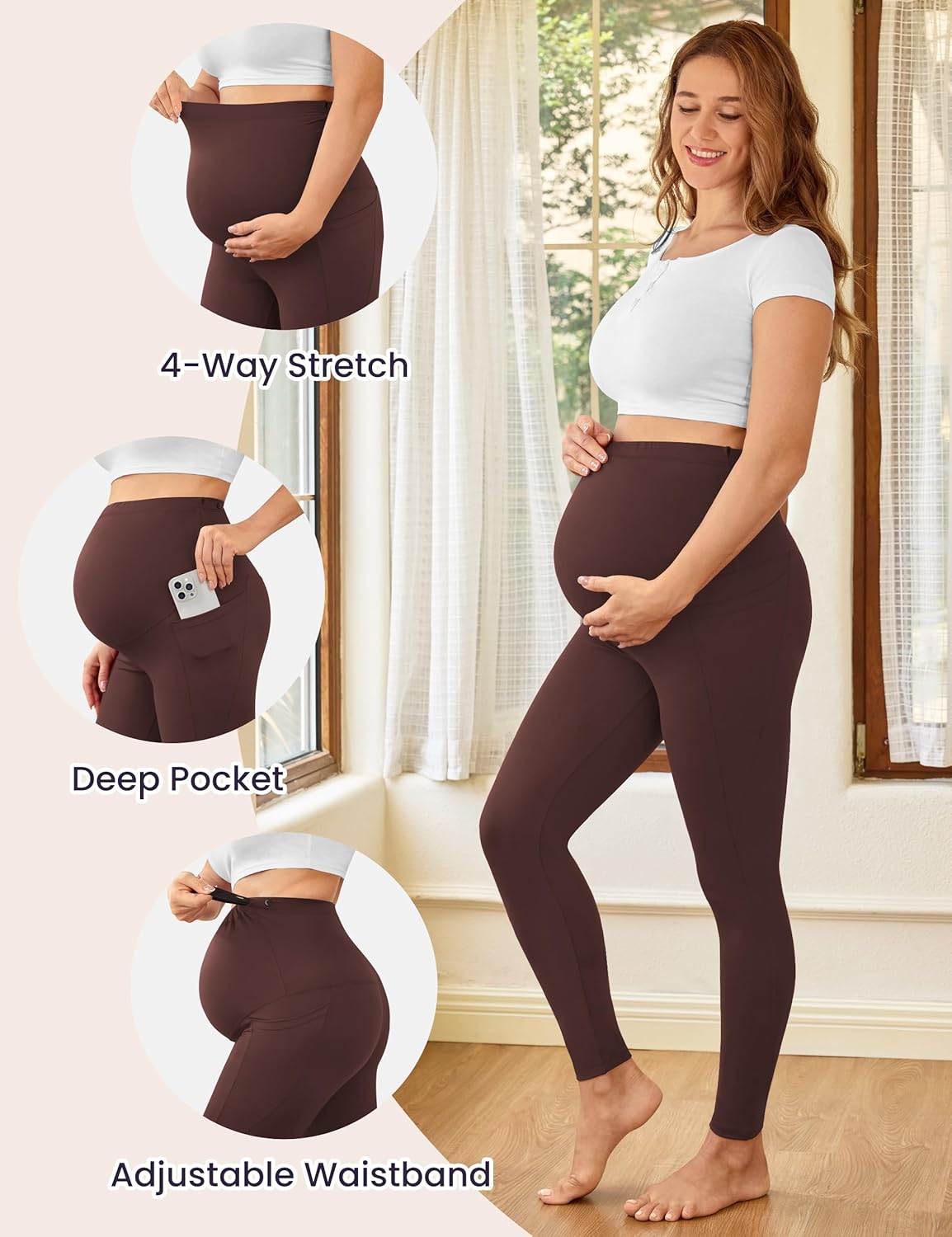 Thumbnail 4 de VALANDY Creamlush Maternity Leggings Over Bump with Pockets – A practical, comfortable option for everyday wear