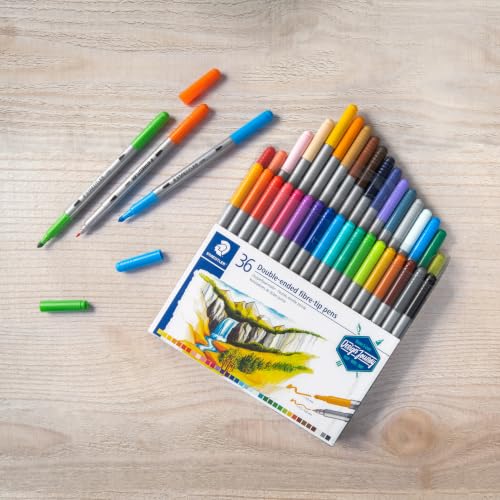 Detalle de STAEDTLER 3200 Pennarelli doppia punta – 36 colori (0,5–0,8 mm & 3,0 mm)
