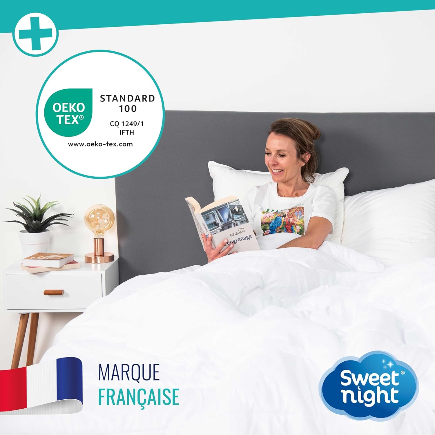 Thumbnail 4 de SWEET NIGHT Protège Oreiller 60x60 cm