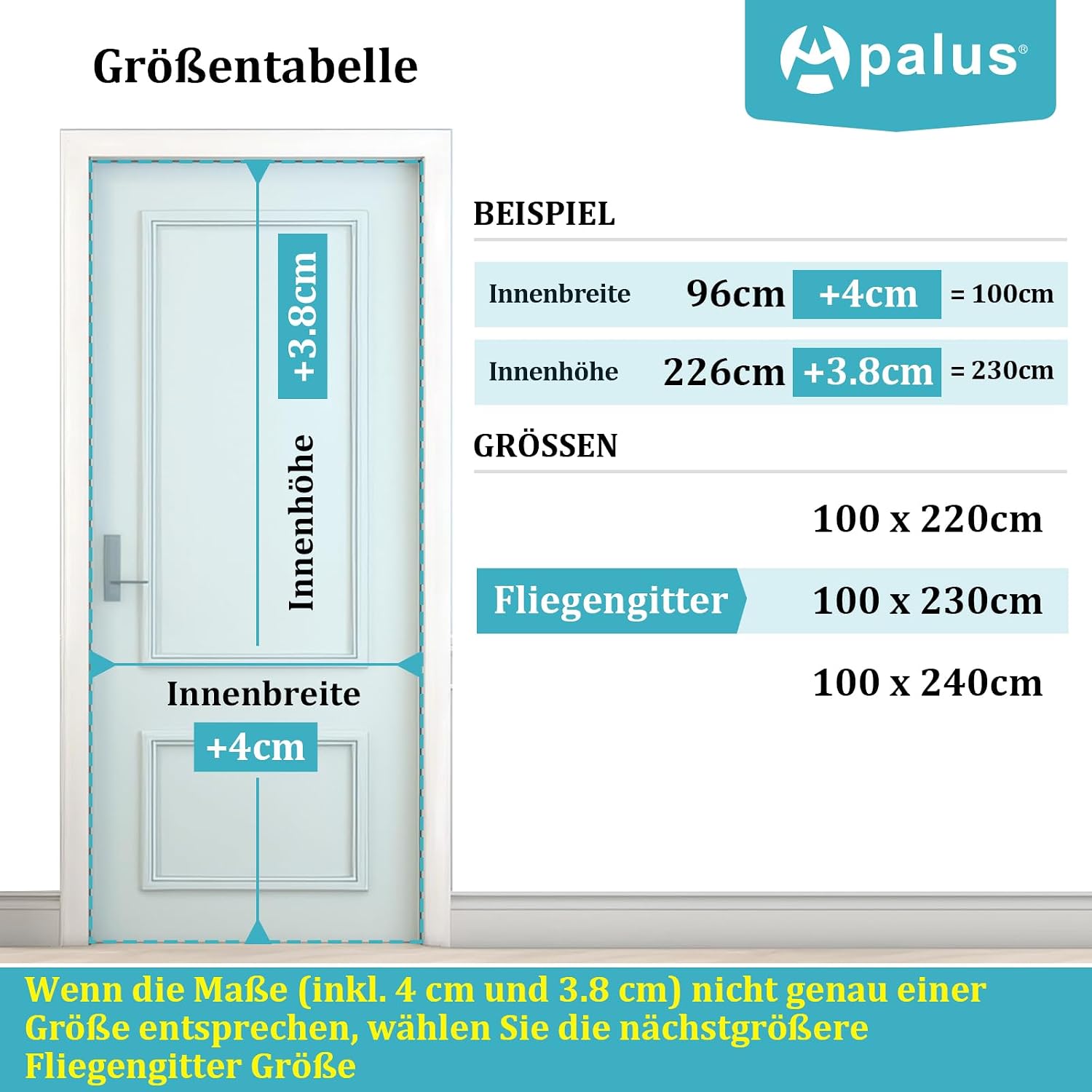 Detalle de Apalus VP Fliegengitter Tür mit Magneten – Insektenschutz für Balkontür 100 × 230 cm, extra starke Magnete