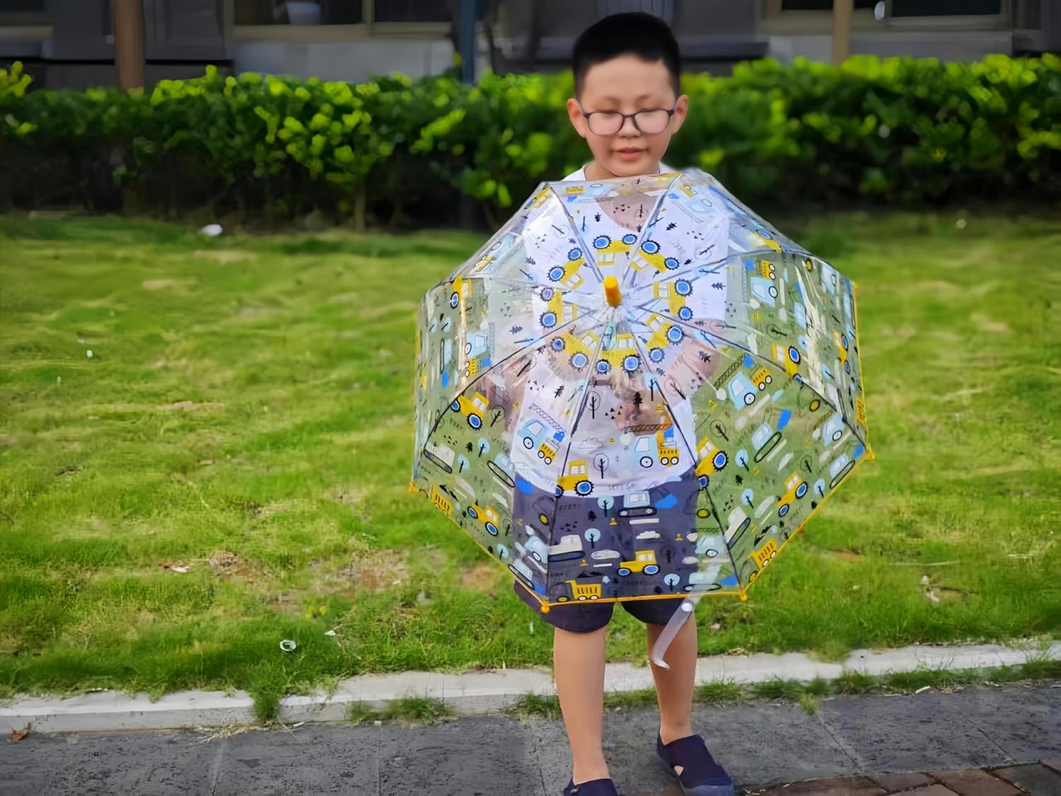 Detalle de Kids Clear Bubble Umbrella: Transparent Canopy for Safe, Easy Walking