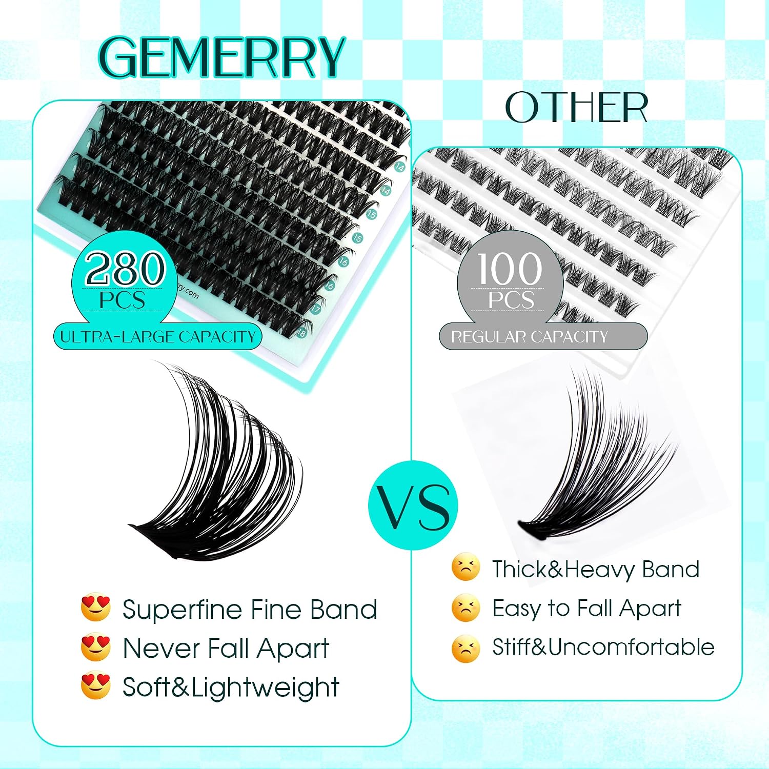Thumbnail 6 de GEMERRY Cluster Lashes wimperclusters 80D, D-krul, 0,07 mm, 10–18 mm