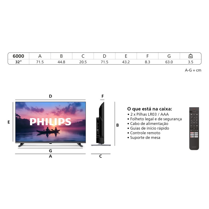 Detalle de Philips 32PFS6000: TV LED de 32" FullHD con HDR10 y Dolby Audio