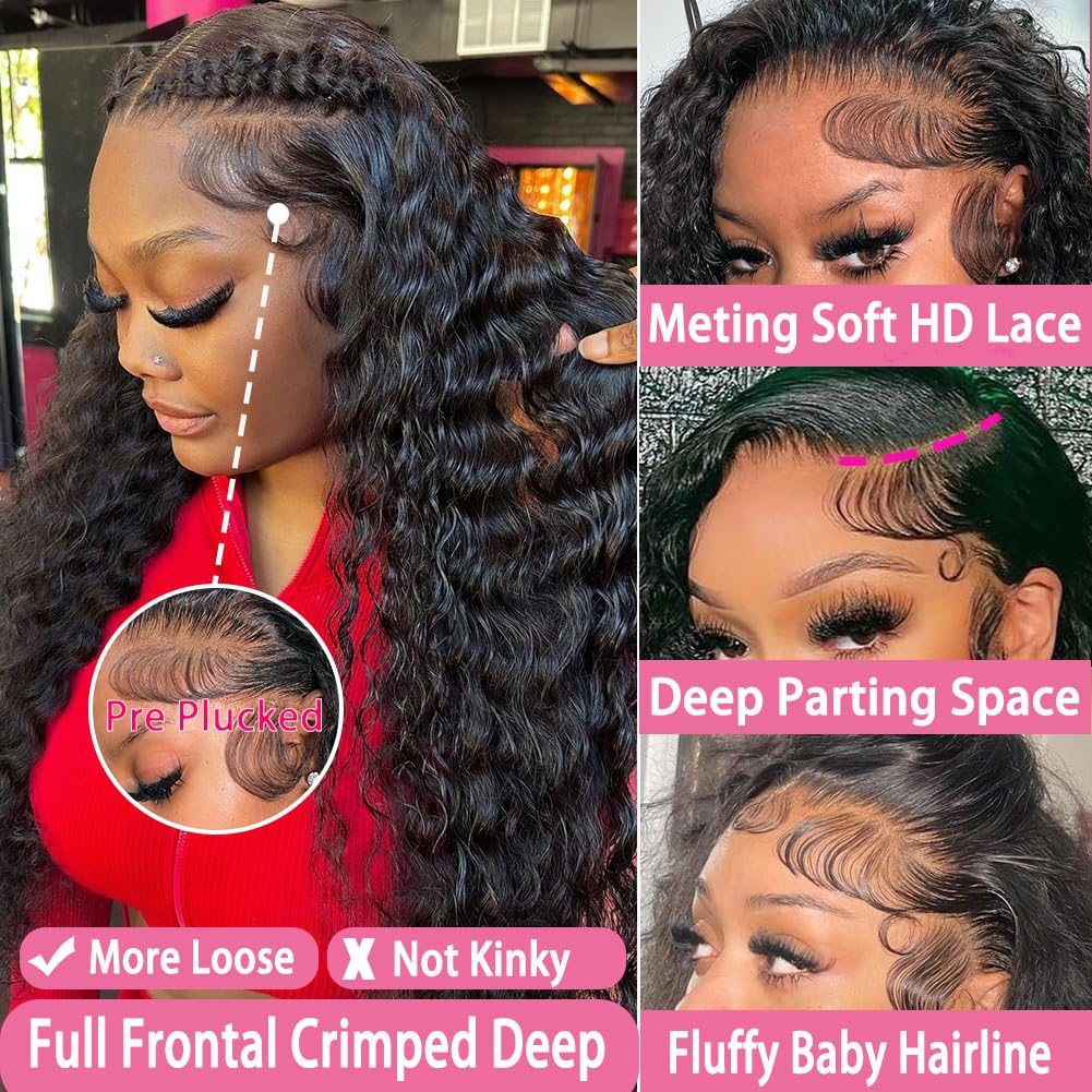 Thumbnail 2 de Armodeo 250 Density 30 Inch Deep Wave Lace Front Wig — 100% Human Hair, Pre-Plucked, 13x4 Lace Front