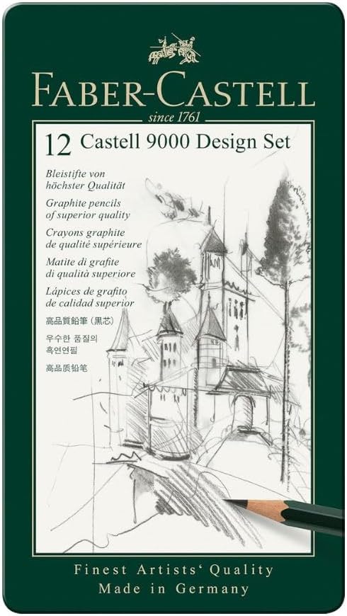 Thumbnail 1 de Faber-Castell 119064 Castell 9000 Set di 12 Matite: 8B–2H, resistenza elevata e tratto preciso