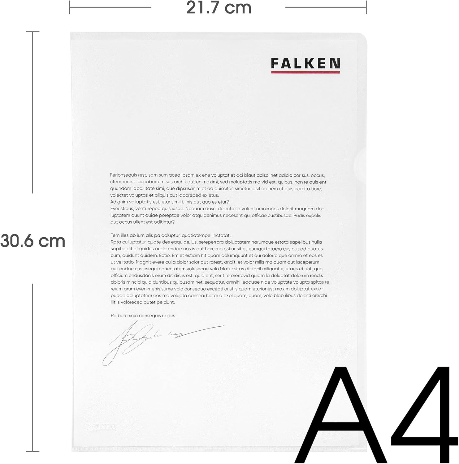 Thumbnail 2 de Falken 100er Pack Klarsichthüllen Economy DIN A4 – transparent, offen oben und seitlich, Griffausschnitt