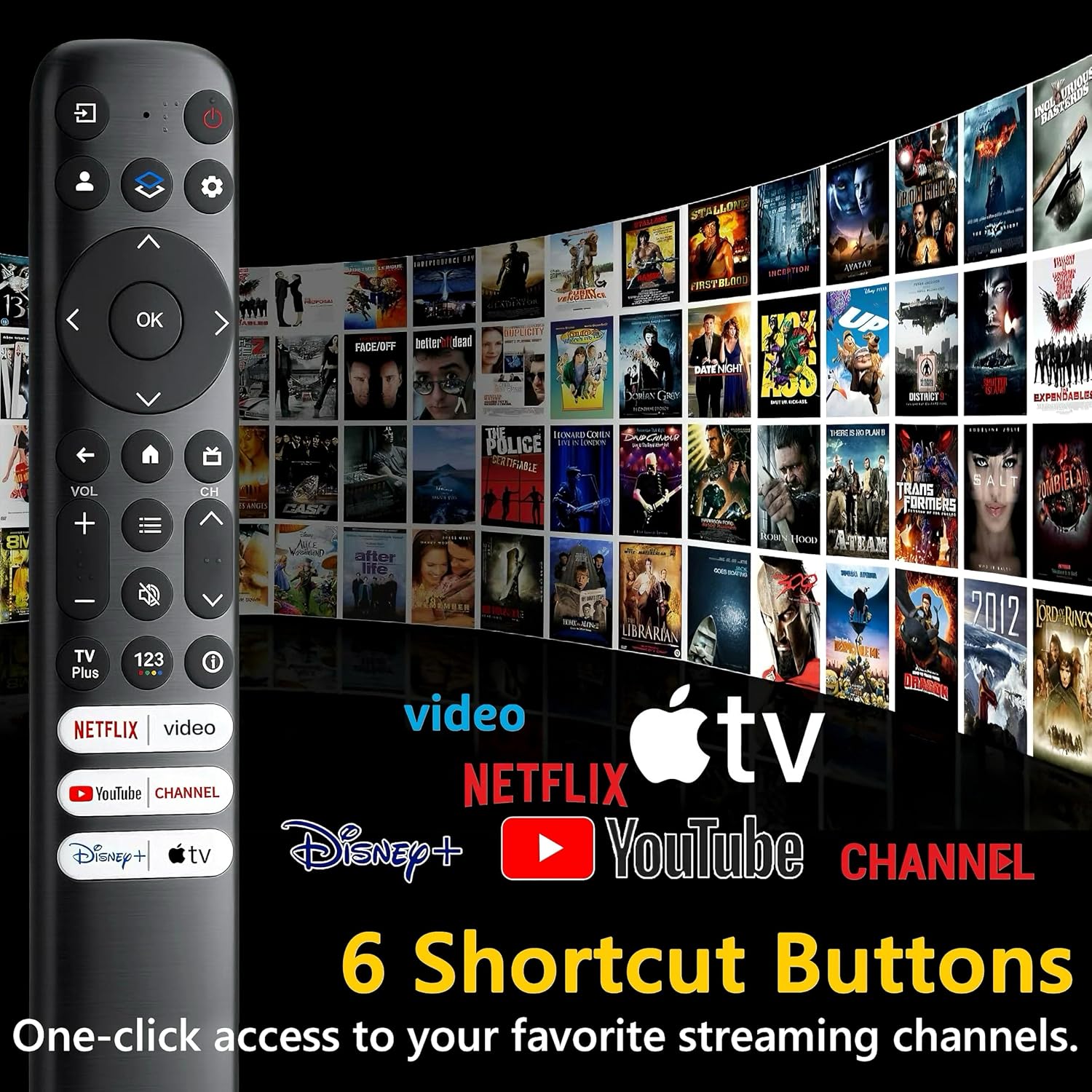 Thumbnail 6 de BUXQE RC813 Remote Control for TCL Google TVs, Infrared, 6 Shortcut Keys
