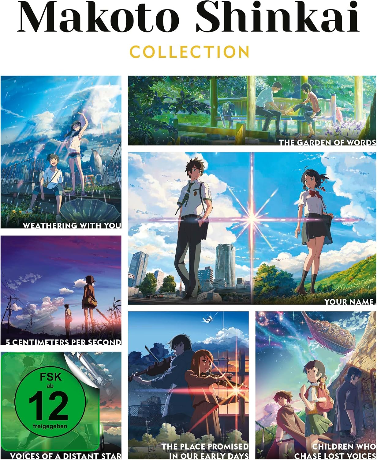 Detalle de Makoto Shinkai Collection Amazon Special Edition Blu-ray: 7 films and extras