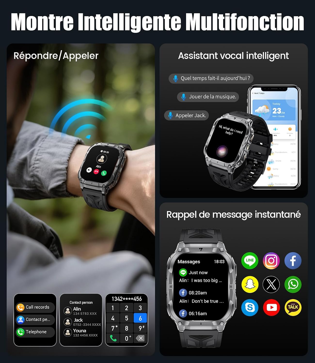 Thumbnail 2 de Montre Militaire EF22 2.0" HD