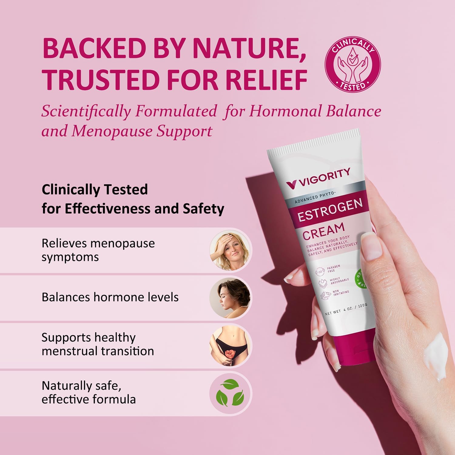 Detalle de Estrogen Cream For Women: Natural Bioidentical Hormone Support (4 Oz, 3-Month Supply)