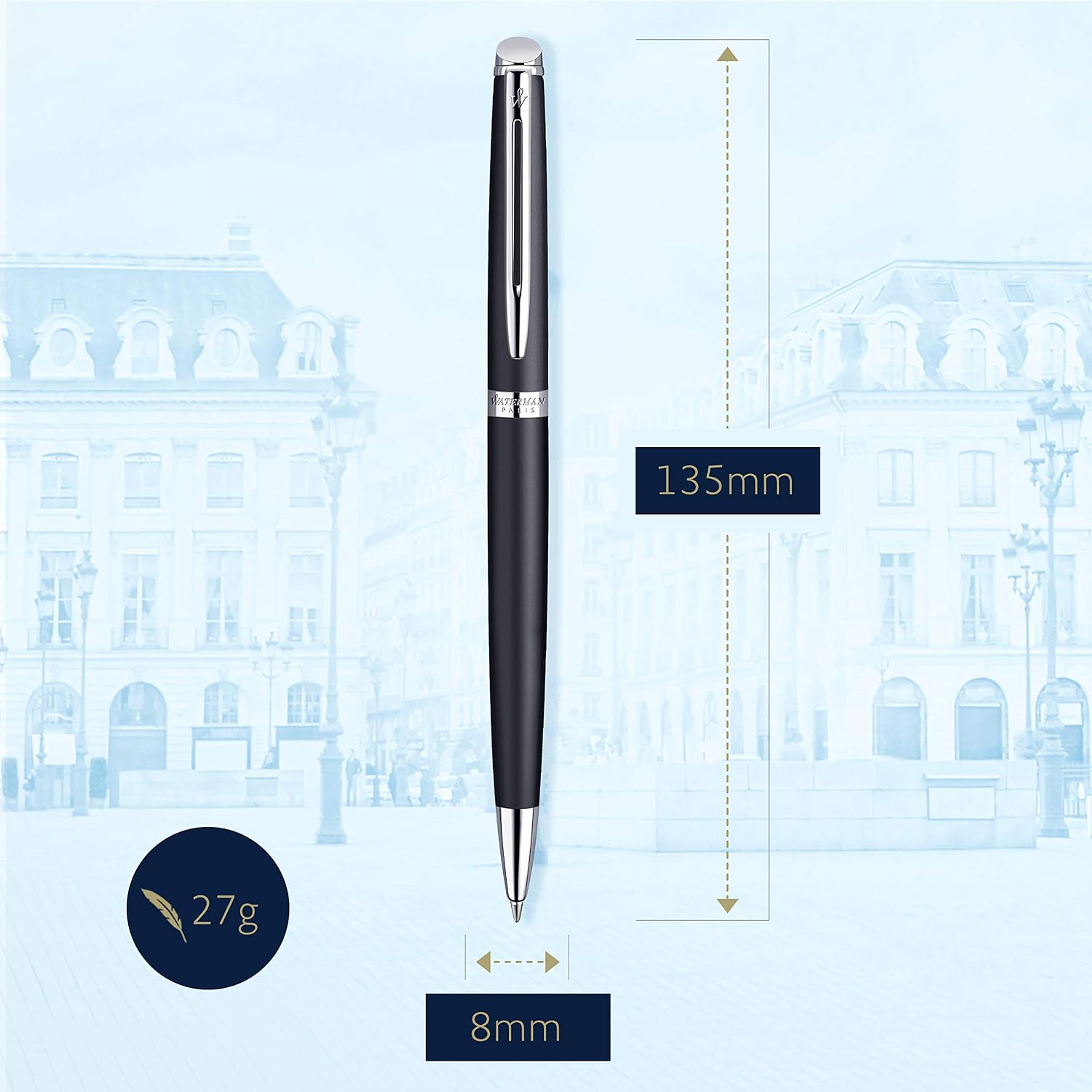 Detalle de WATERMAN メトロポリタン エッセンシャル S0920860 油性ボールペン マットブラックCT