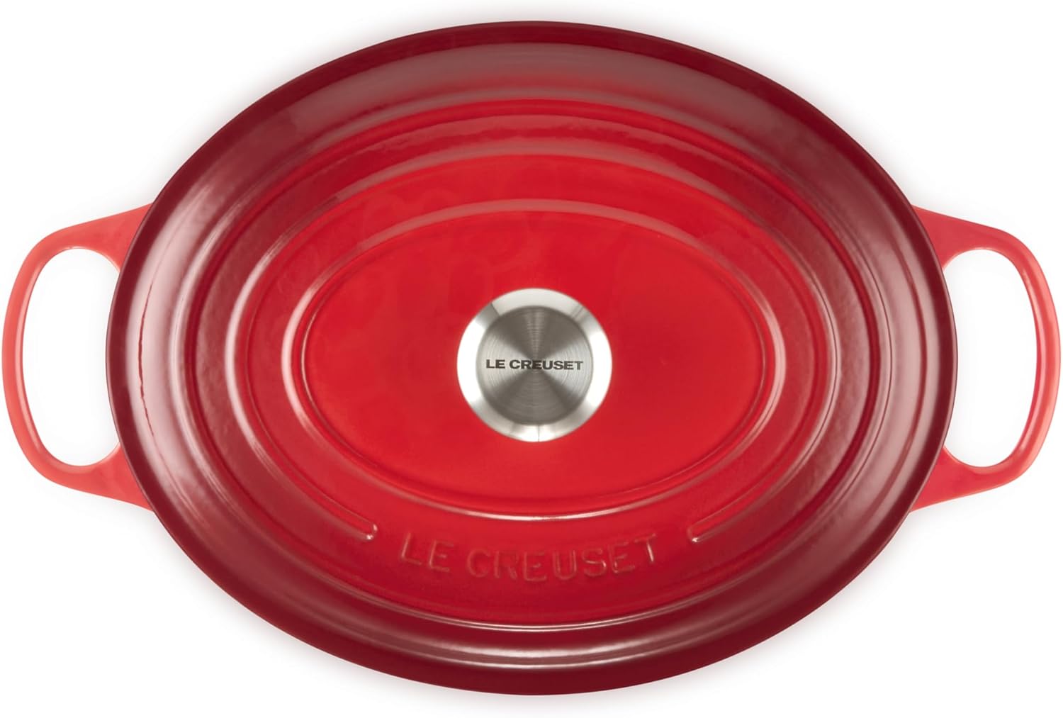 Detalle 2 de Le Creuset Signature Gusseisen-Bräter mit Deckel Ø 31 cm, oval, Kirschrot – 6,3 l, 5,705 kg