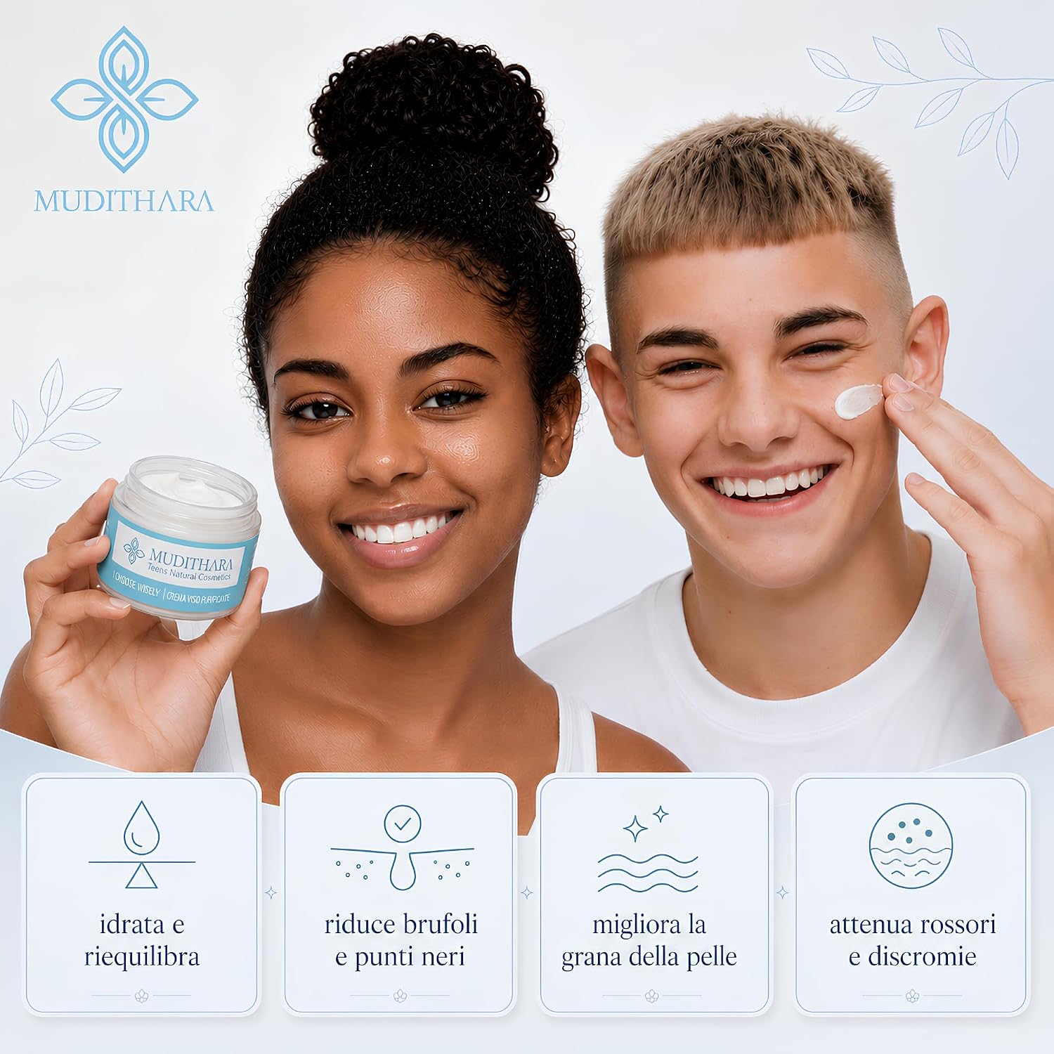 Thumbnail 2 de Mudithara Crema Brufoli Viso Adolescenti 50 ml | Idratante leggera e purificante per pelli impure Miste Grasse