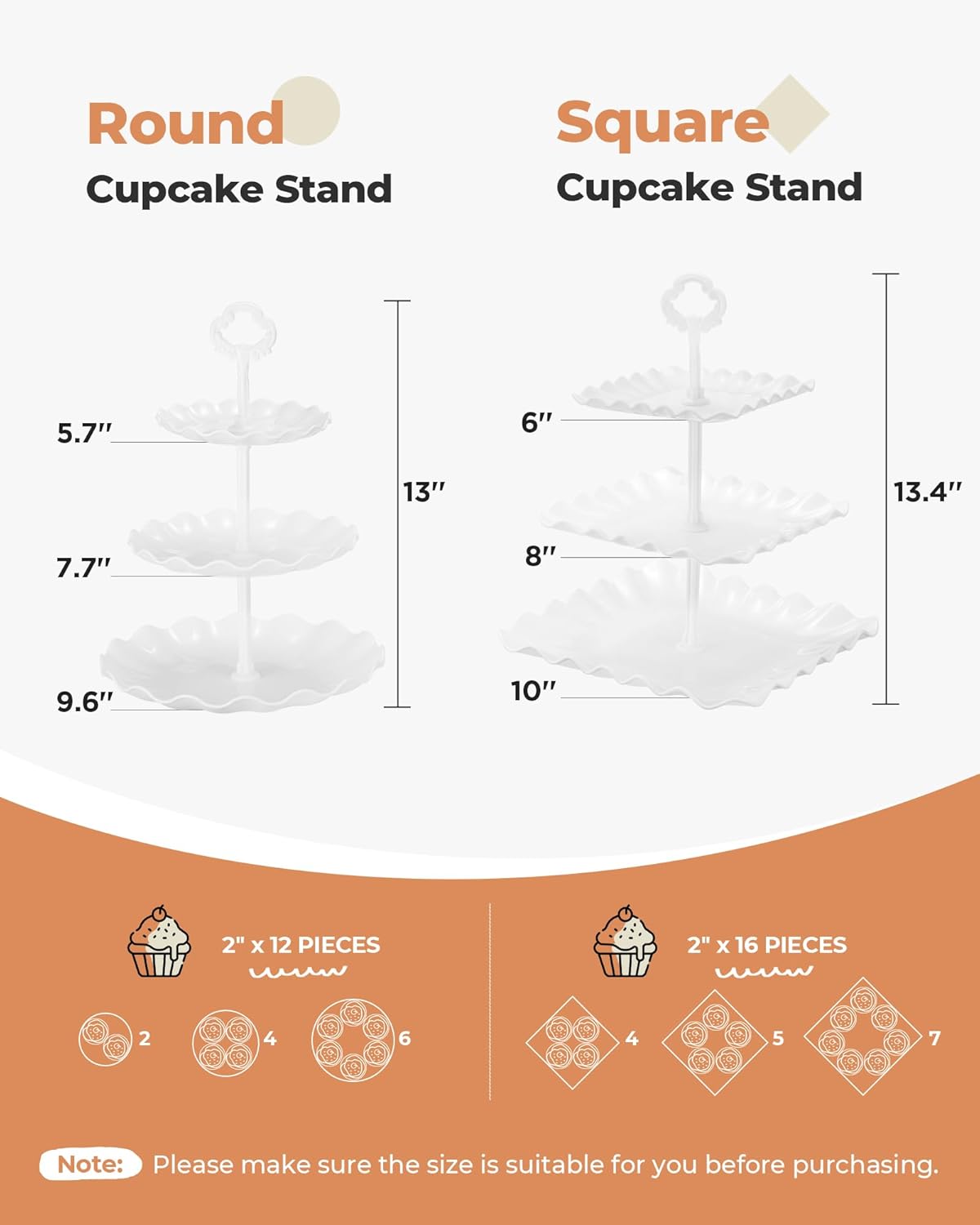 Thumbnail 2 de Kootek 10-Piece 3-Tier Dessert Cupcake Stand Set for Weddings, Tea Parties, Birthdays & More