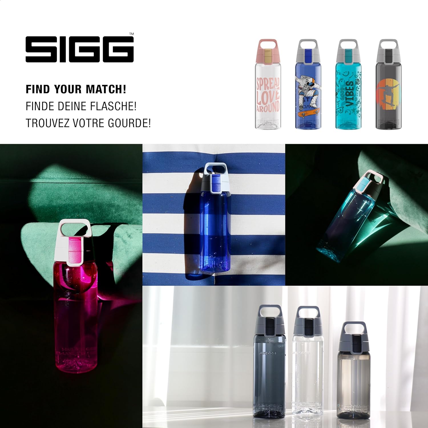 Thumbnail 4 de Sigg Tritan Trinkflasche Total Color ONE – 600 ml / 1 l, auslaufsicher, spülmaschinenfest, BPA-frei