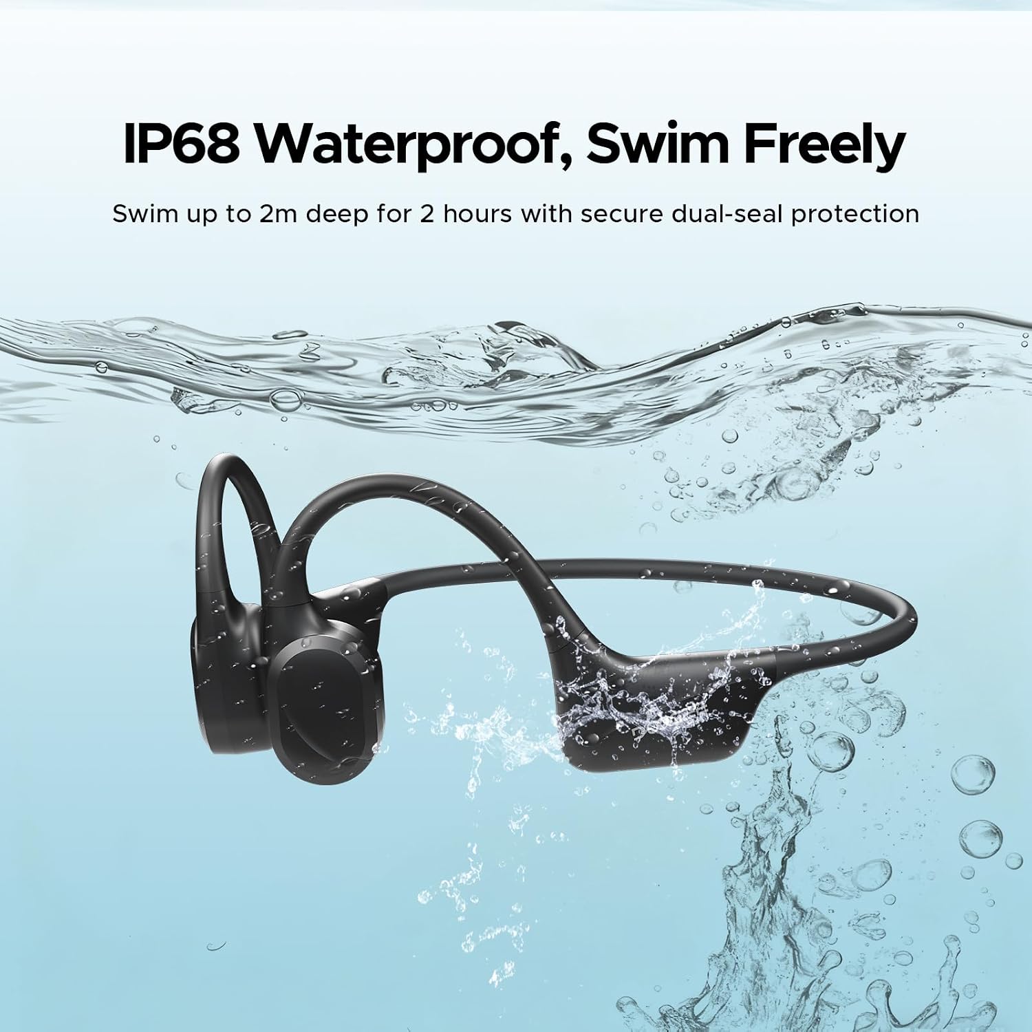 Thumbnail 3 de Luzglo Bone Conduction Headphones IP68: Waterproof Open-Ear Earbuds with 32GB MP3