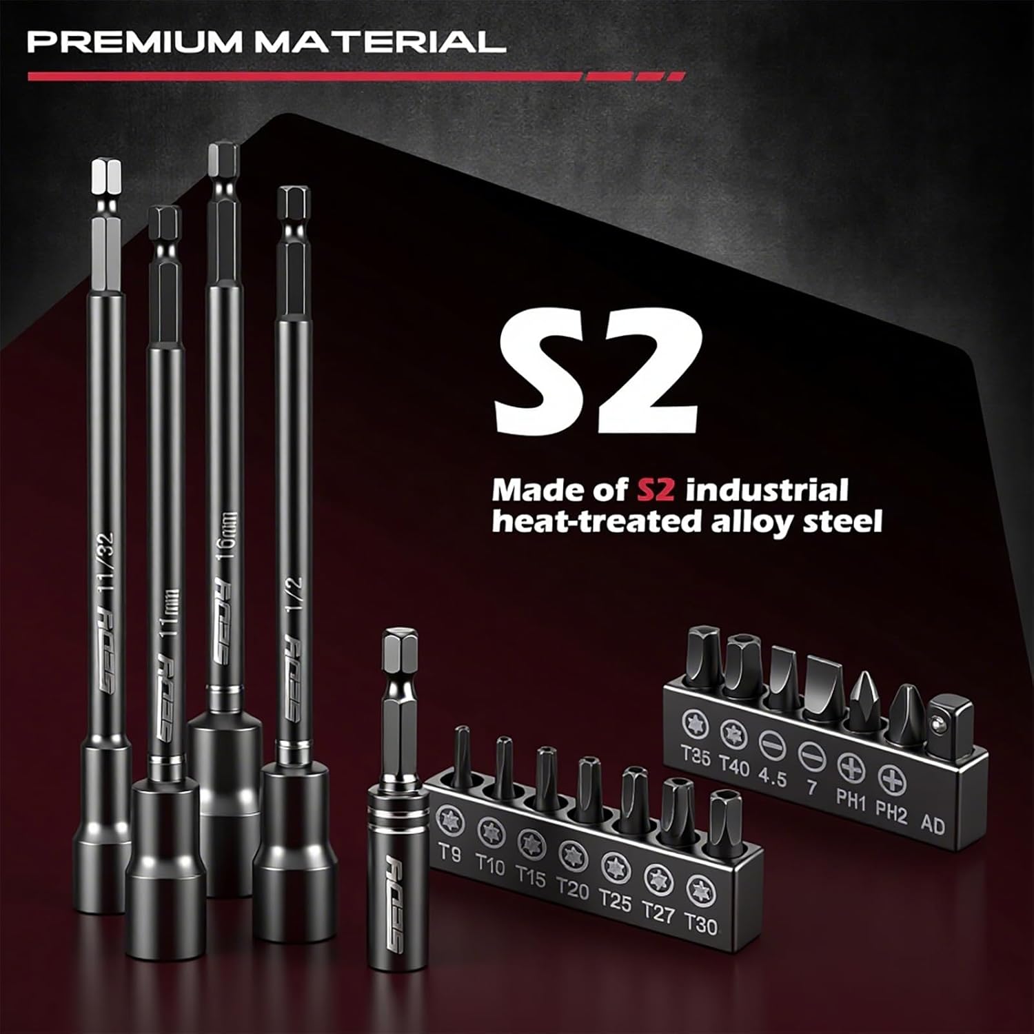 Thumbnail 4 de SEDY 84016 31-Piece Magnetic Impact Nut Driver Set, SAE and Metric