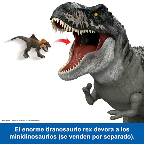 Detalle de Mattel Jurassic World: El Renacer, Tiranosaurio Rex Supercolosal – Figura de acción de 99 cm (JBG52)