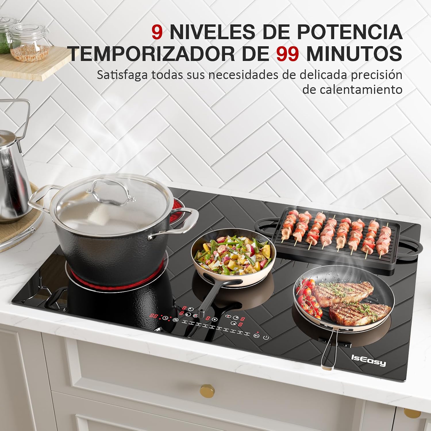Detalle 2 de Placa vitrocerámica 5 fuegos 8600 W