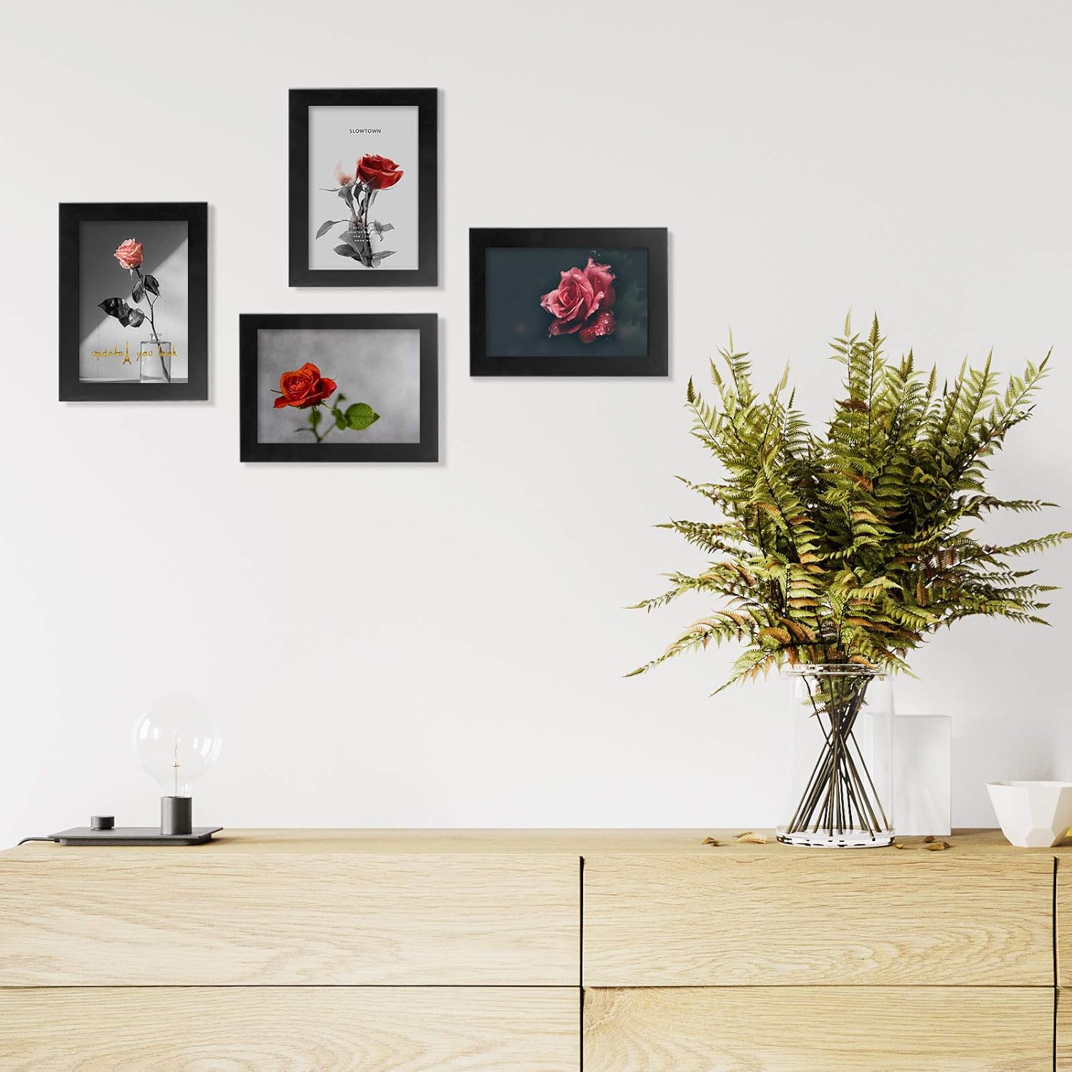 Thumbnail 4 de Egofine 6x4 Photo Frames – 4-Pack, 100% Solid Wood with Acrylic Glass, Black