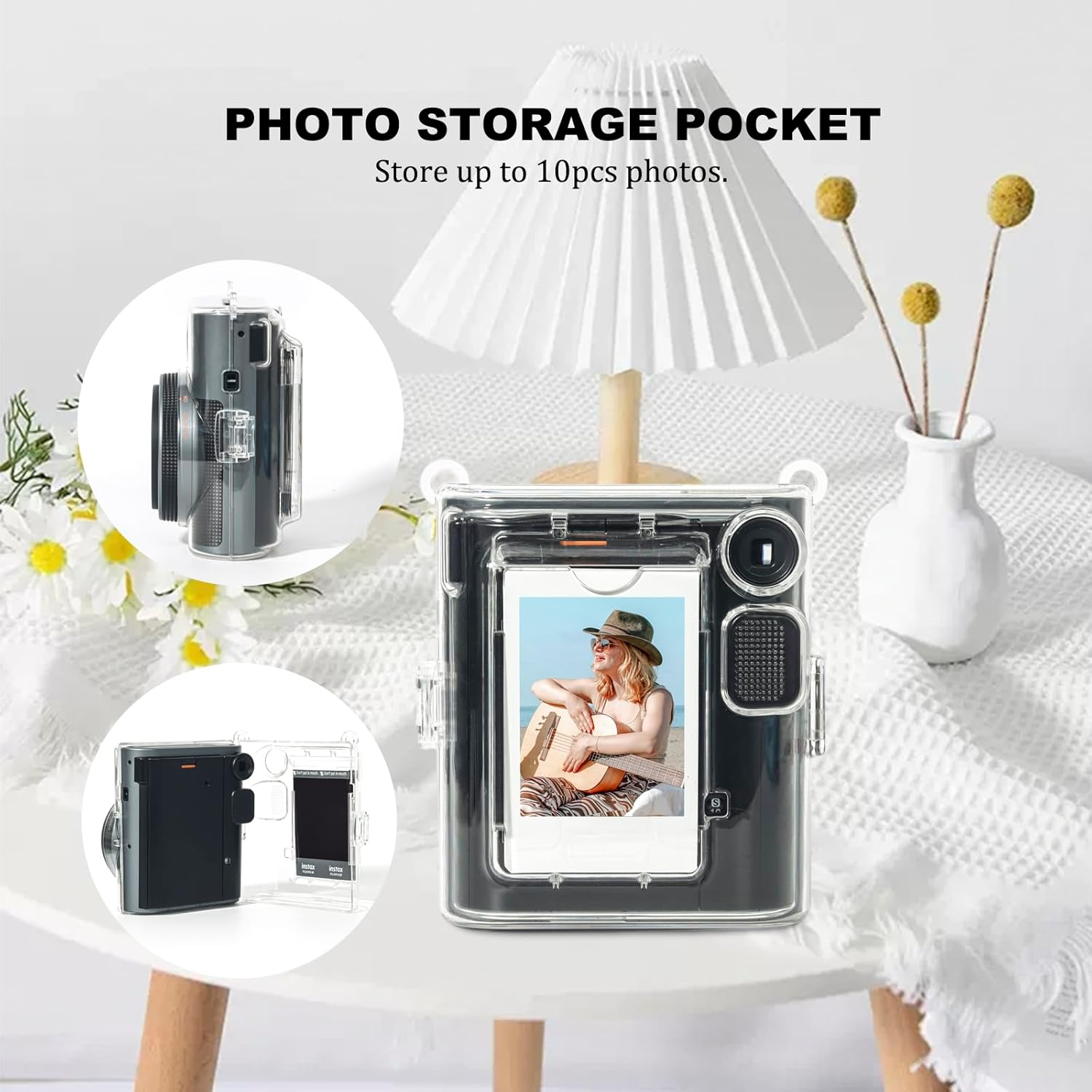 Detalle 2 de Instant Mini 41 Case for Fuji Instax Mini 41 Camera – Clear Protective Cover with Shoulder Strap