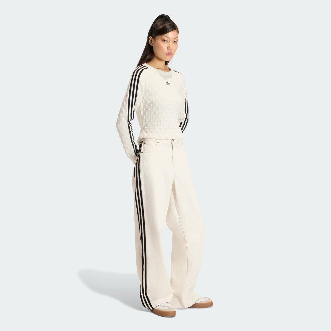 Detalle de SUDADERA ENTALLADA DE PUNTO PICOT ADIDAS ORIGINALS – color Blanco