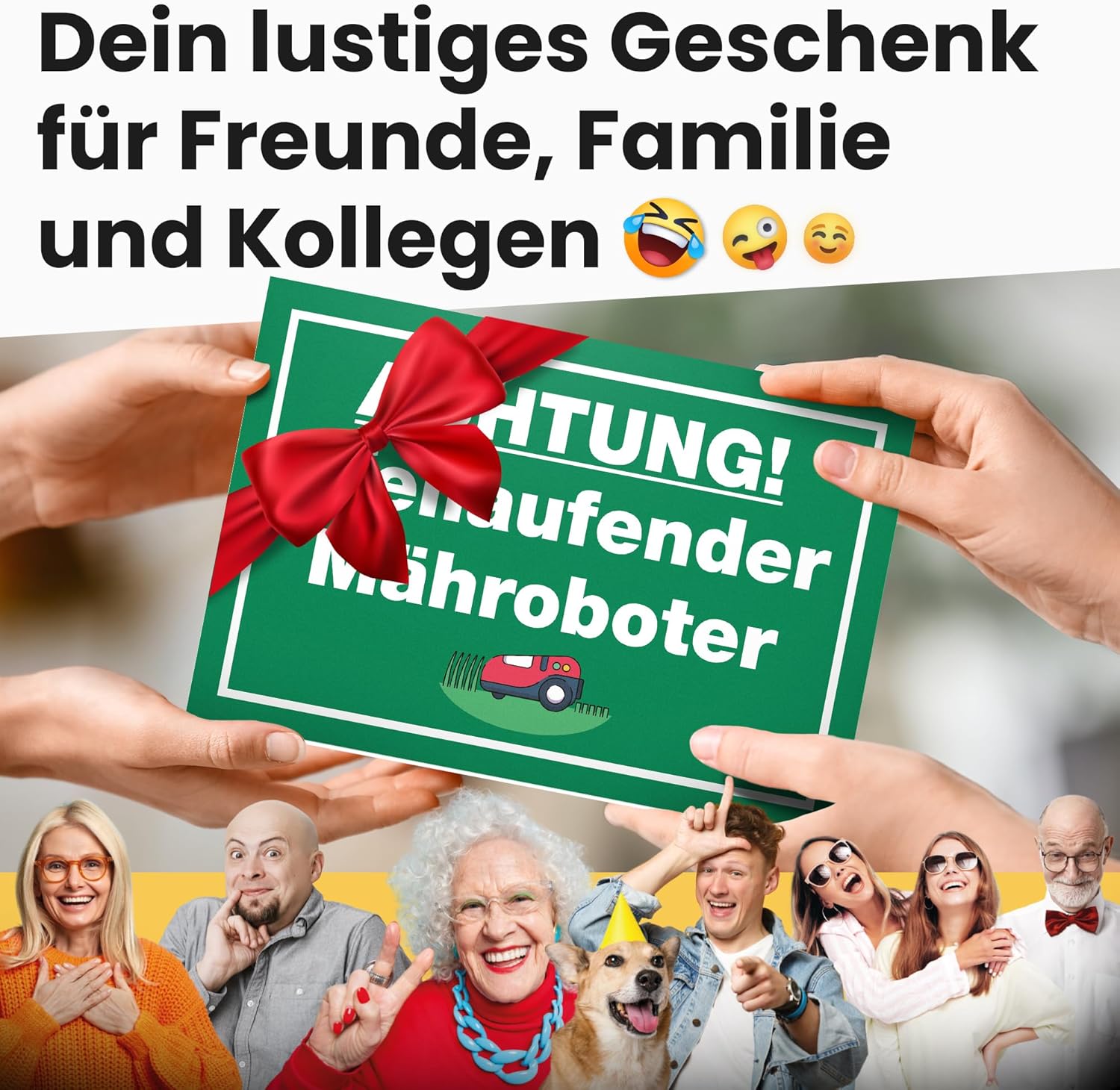 Thumbnail 2 de Freilaufender Mähroboter-Gartenschild von DankeDir! (30 × 20 cm) – wetterfestes Warnschild für Rasenmähroboter