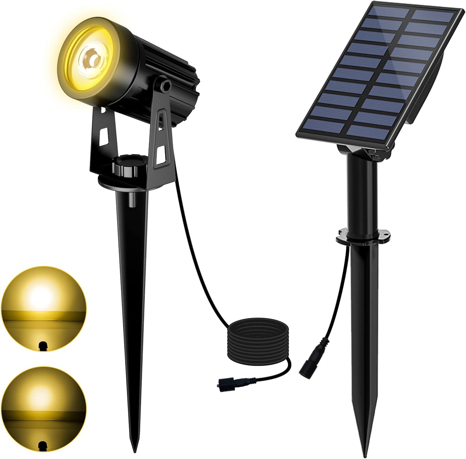 Detalle de T-SUN Solar Gartenleuchten TS-S42 (3000K, 2-in-1) – drahtlose Outdoor-Wandleuchte mit 2 Beleuchtungsmodi