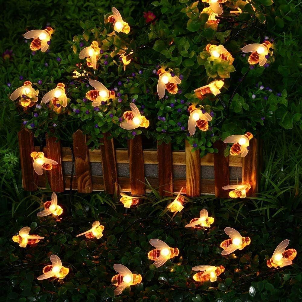 Thumbnail 3 de [50 LED] Solar-Lichterkette außen 7 m mit 8 Modi – warme Bienenlichter für Garten, Terrasse & Parties