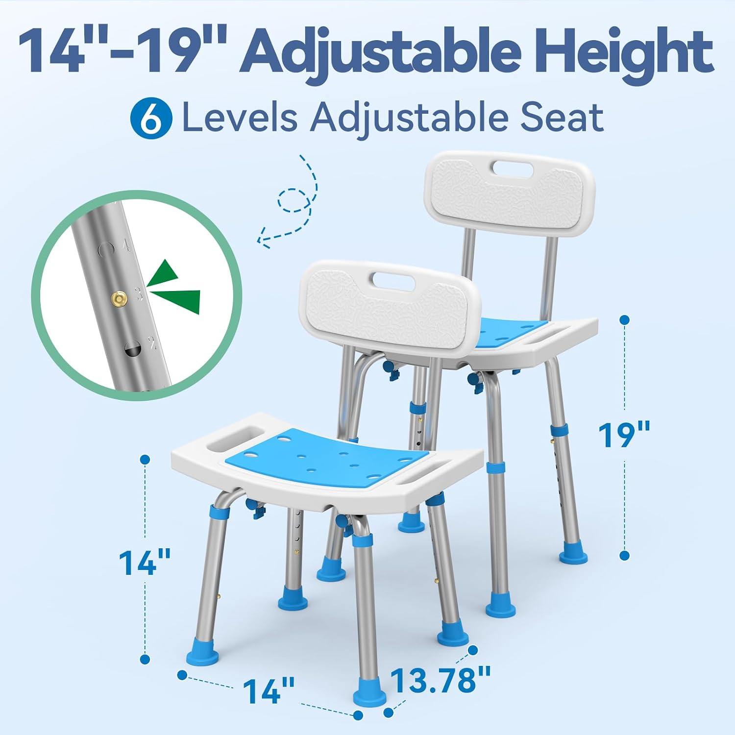 Thumbnail 4 de Loyoda Shower Chair Adjustable Height, 400 lb capacity