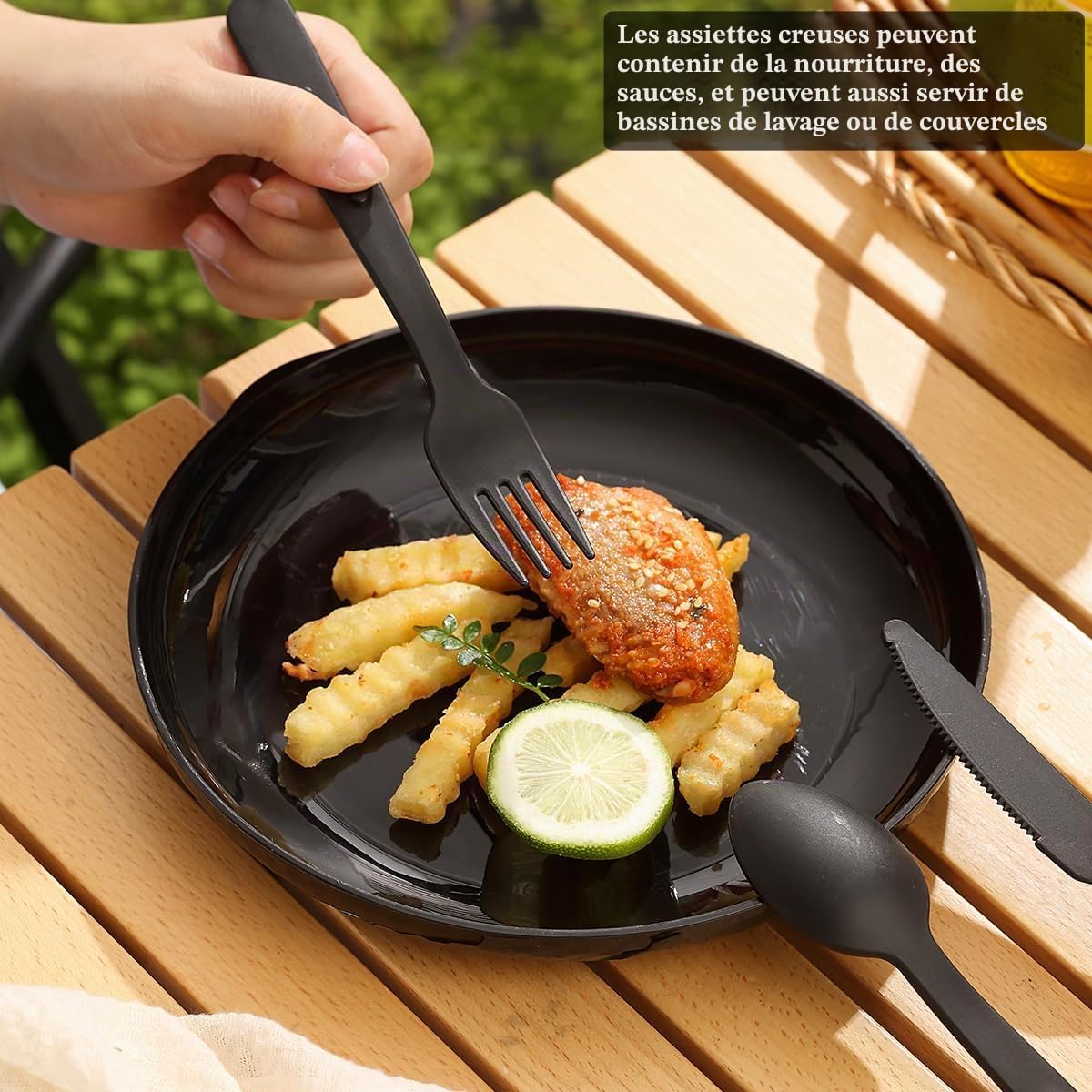 Detalle de Berglander BL.PP Camping Mess Kit.B campingset met bord, kom en draagtas