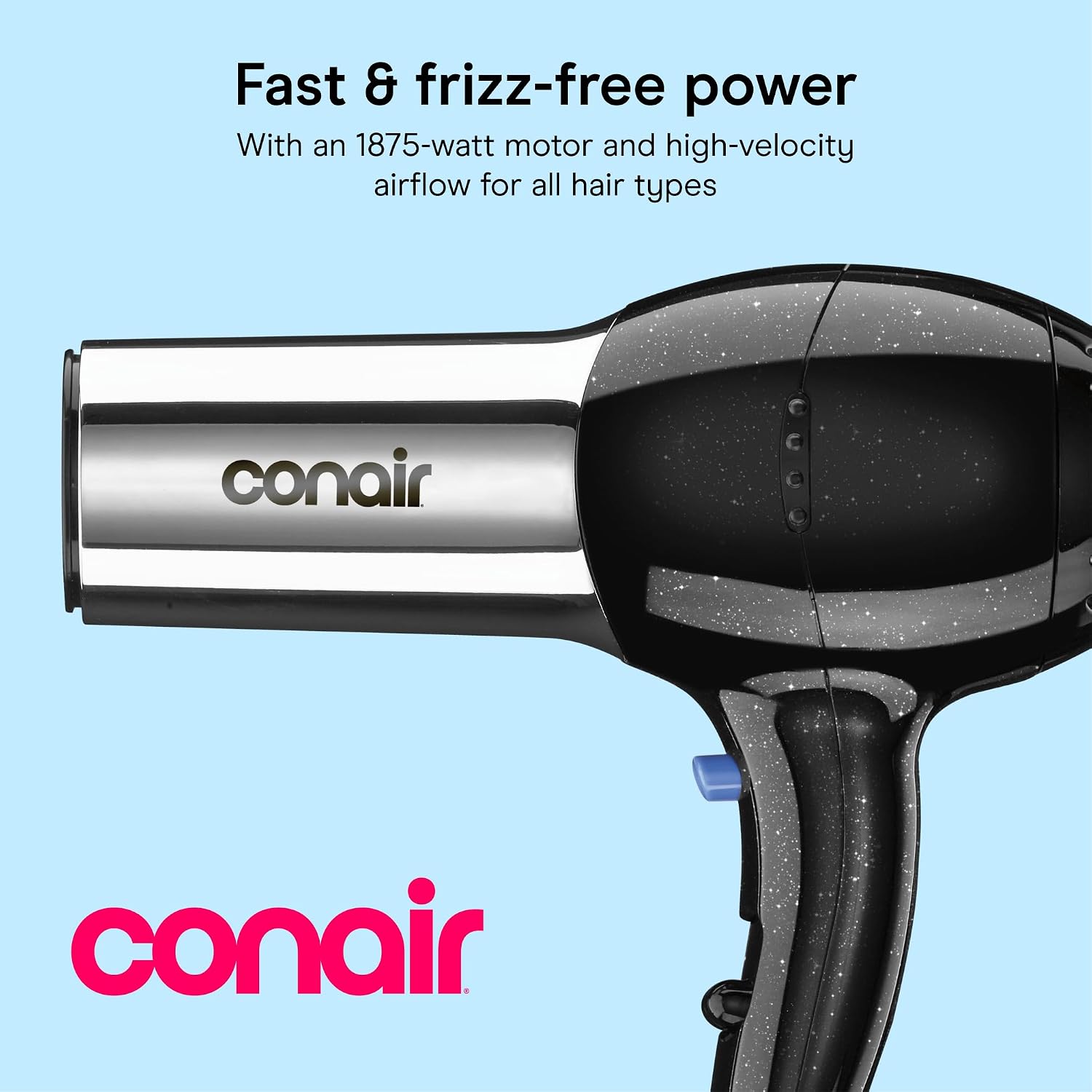 Detalle de Conair 256NRL Ionic Hair Dryer, 1875W with Concentrator, 2 Heat/Speed Settings
