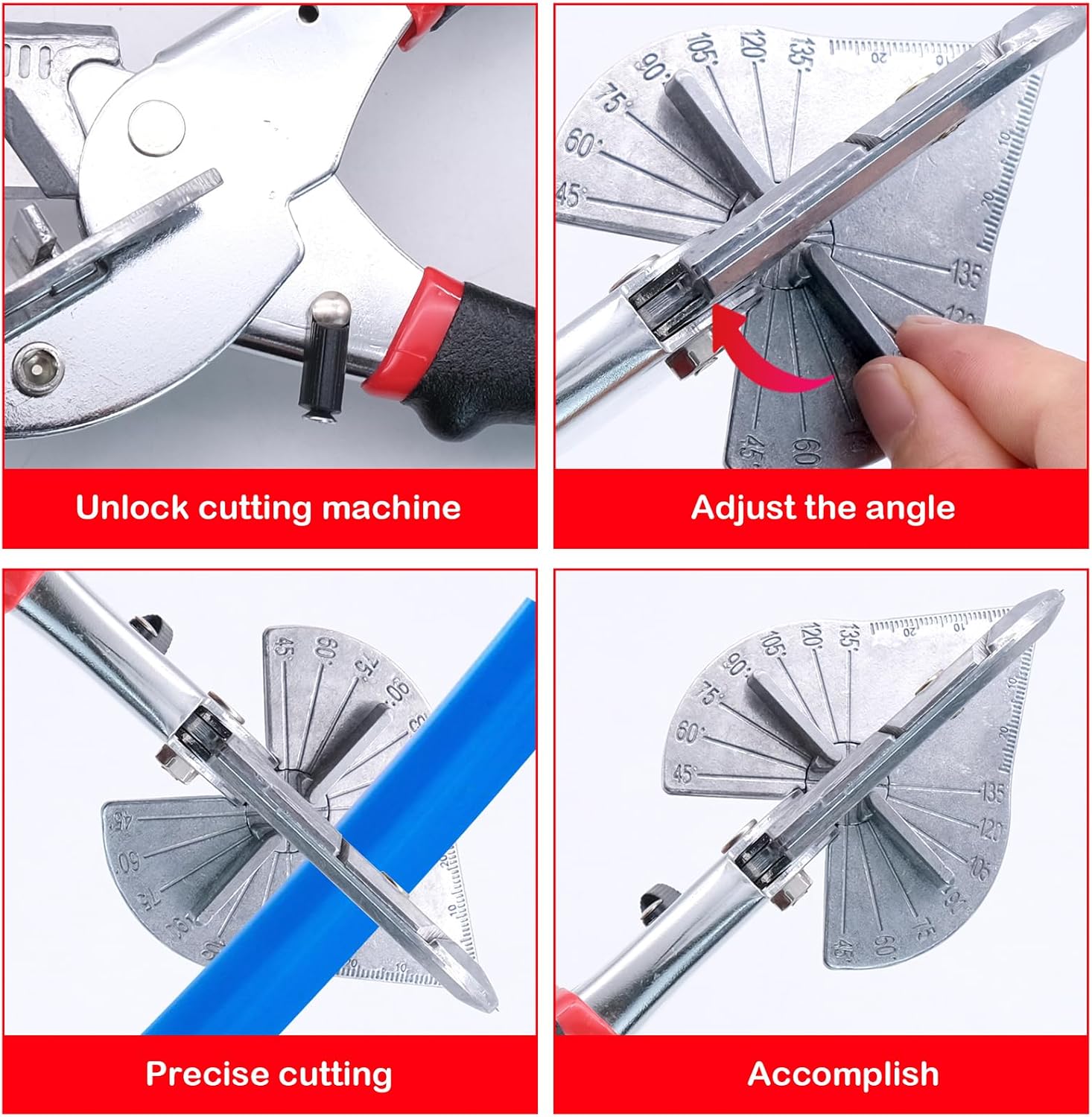 Detalle 2 de Mritrit YH063 Mitre Shears with 10 Replacement Blades, 45°–135° Cuts