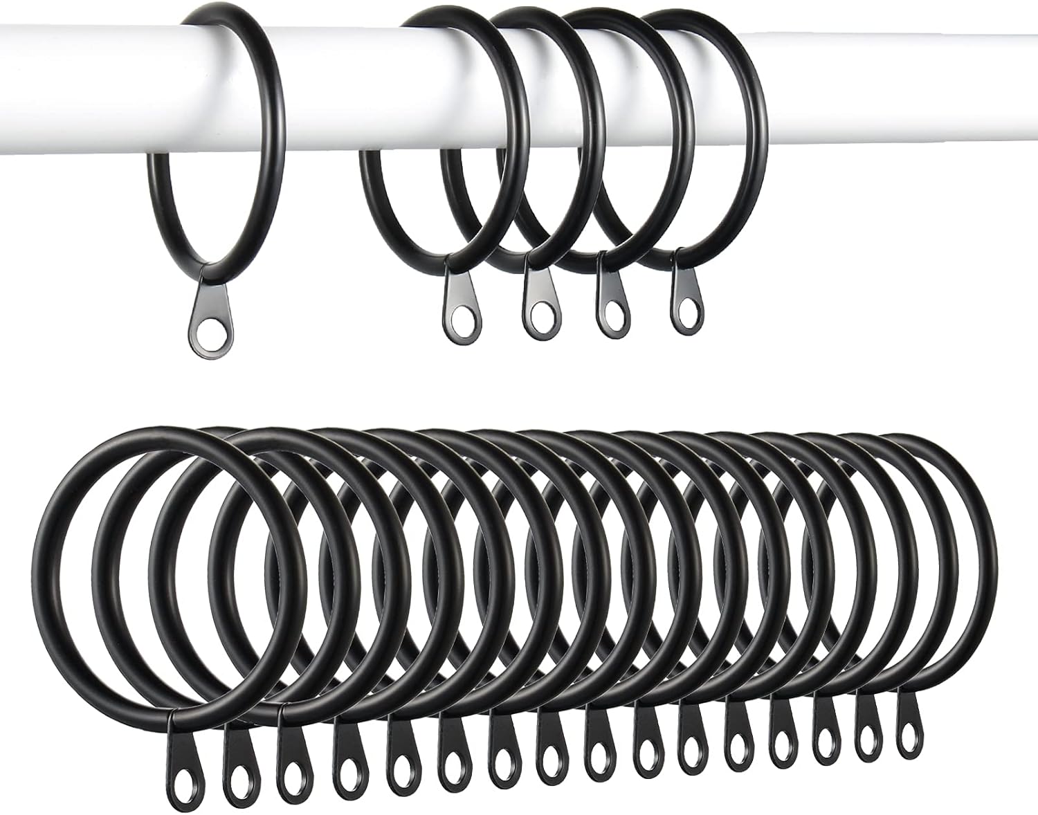 Detalle 2 de Kinsinder 60PCS Metal Curtain Rings 38mm