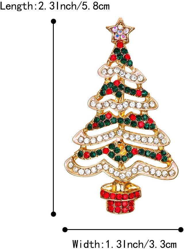 Detalle 2 de Spilla Cristallo Clearine Ondulato con Stella e Albero di Natale – Oro Fondo, Stile in Rilievo