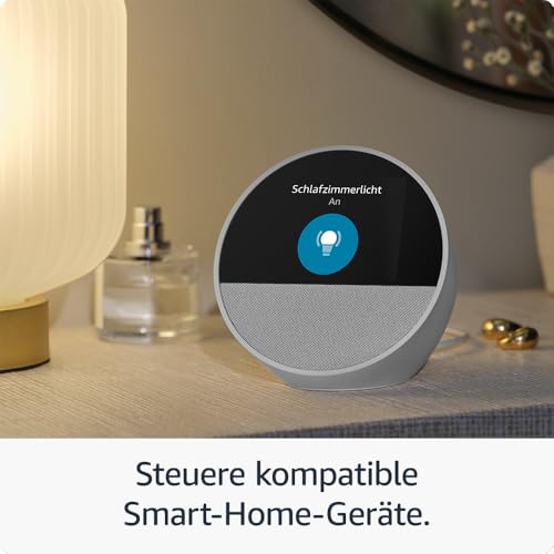 Detalle 2 de Amazon Echo Spot (neuste Generation) – Smarter Wecker mit Alexa, schwarzes Gehäuse