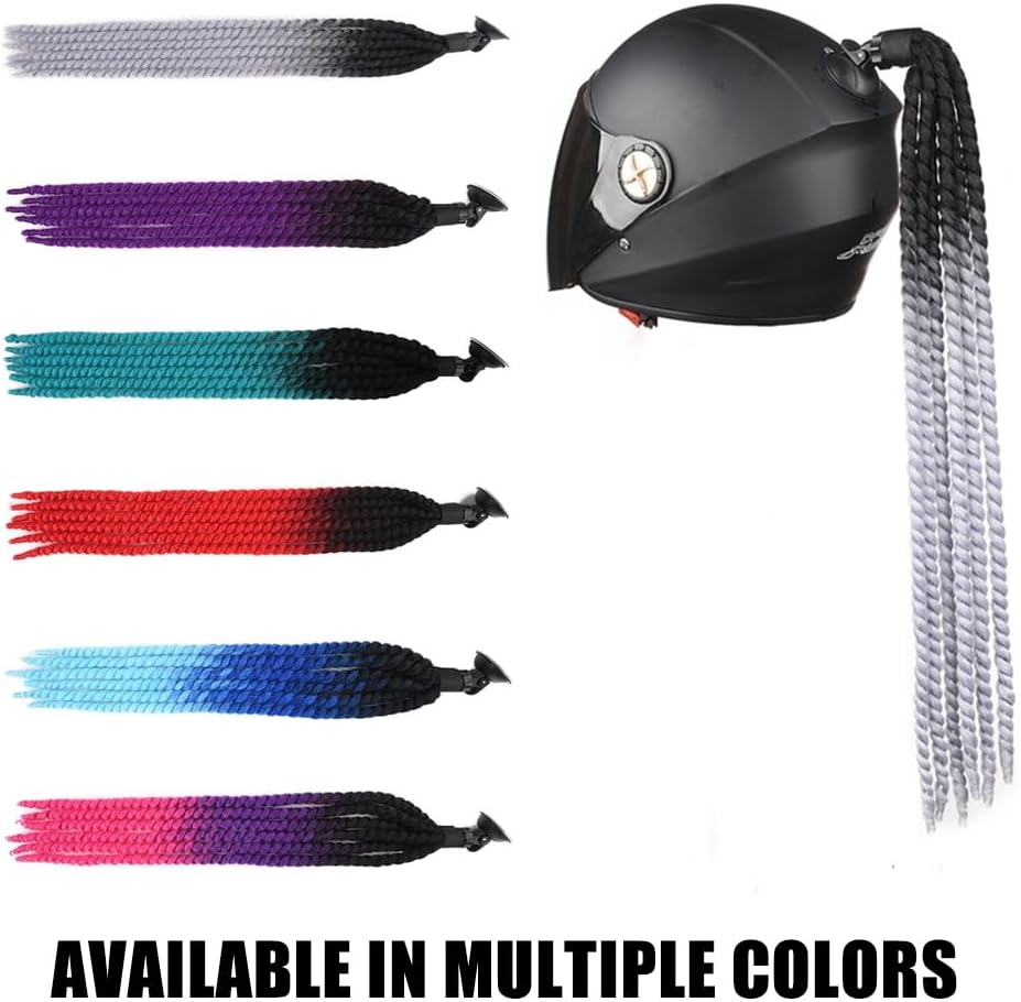 Detalle de Helmet Pigtail: Gradient Bicycle Helmet Braid with Reusable Suction Cup